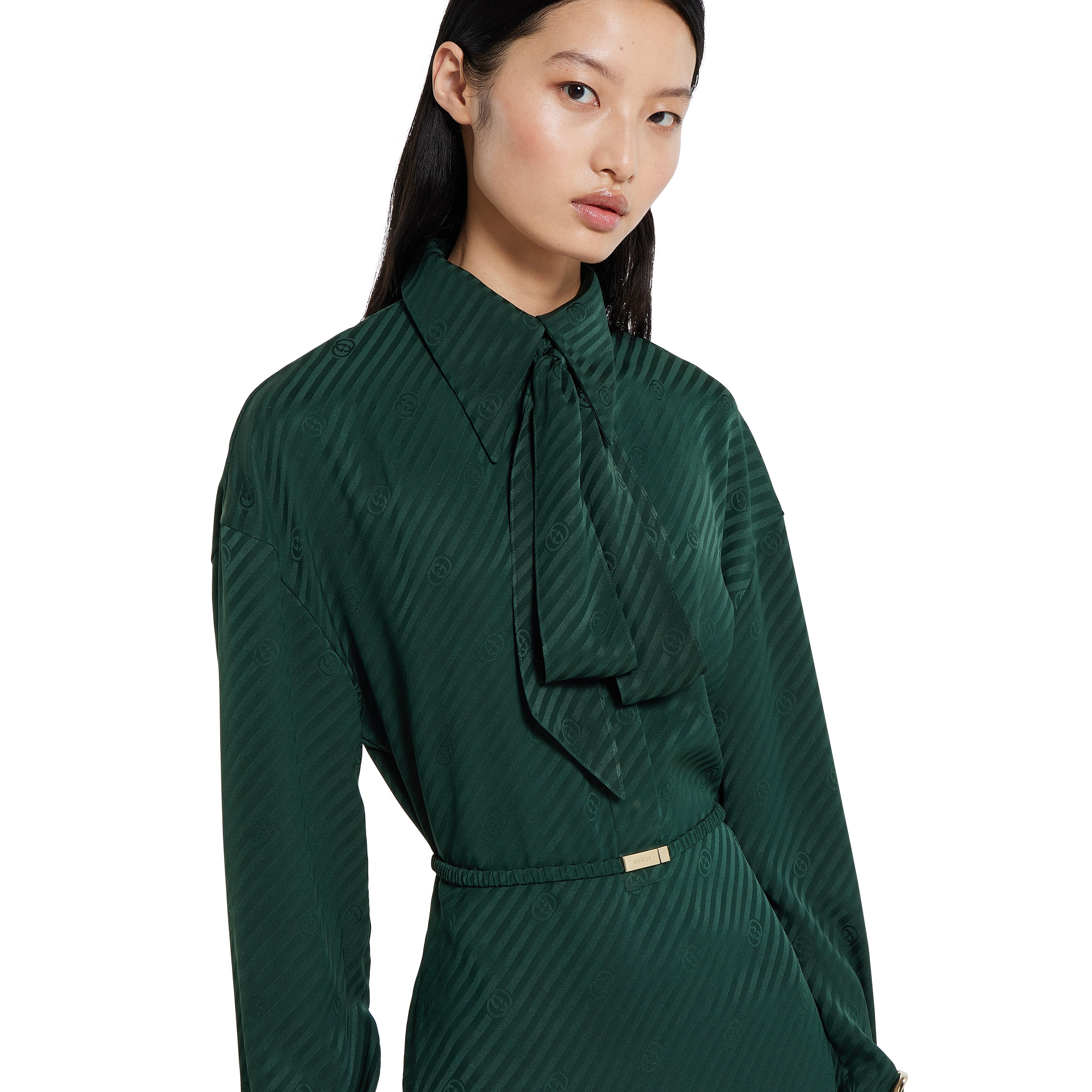 Interlocking G silk jacquard dress - 5