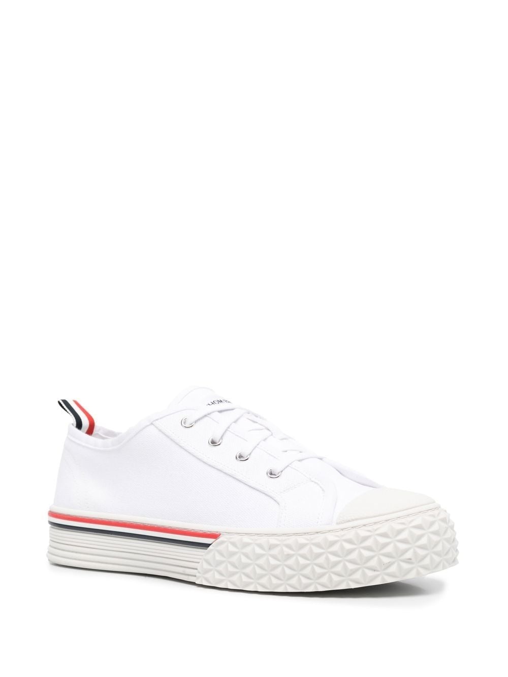 stripe-trim lace-up sneakers - 2