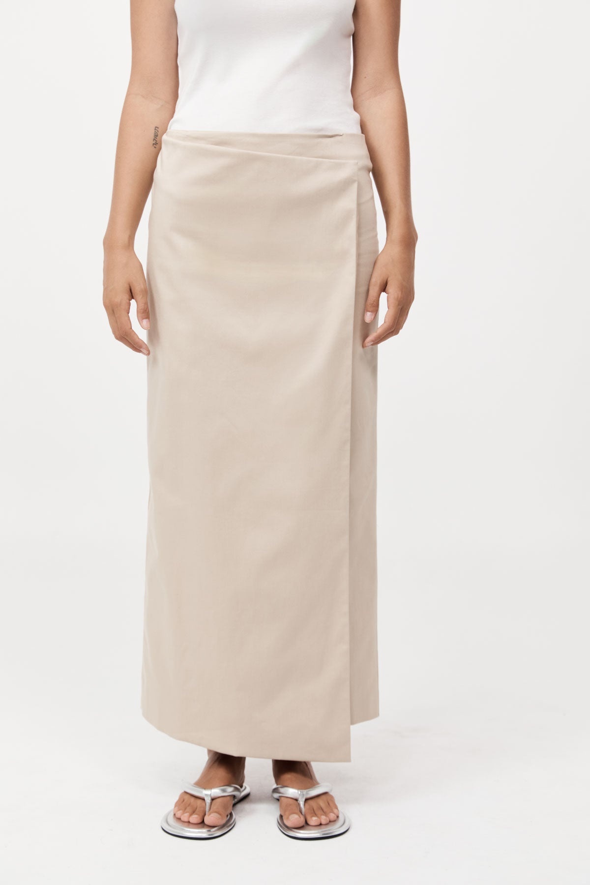 Column Wrap Skirt - Champagne - 3