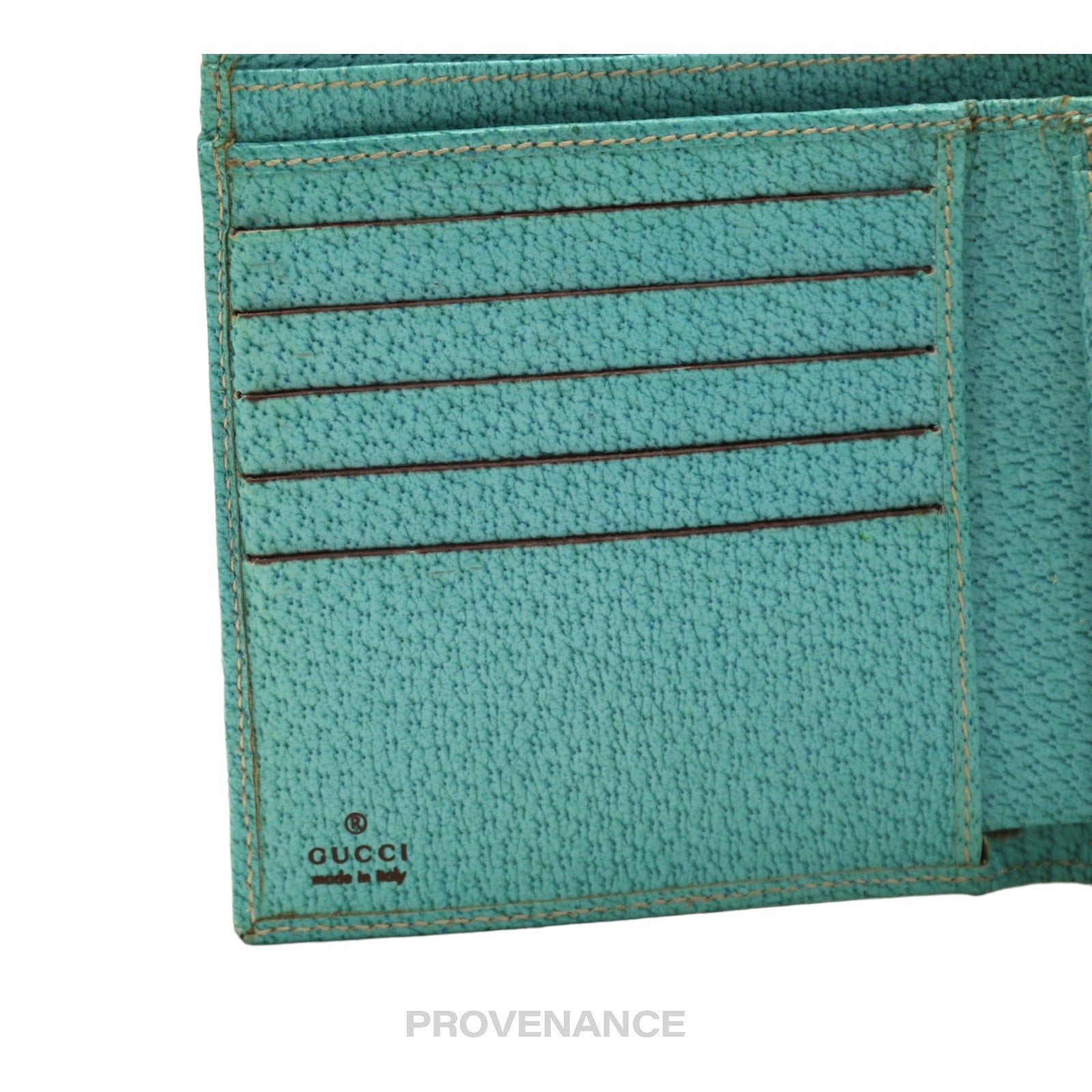 Gucci Bamboo Trifold Wallet - GG Canvas Turquoise - 6