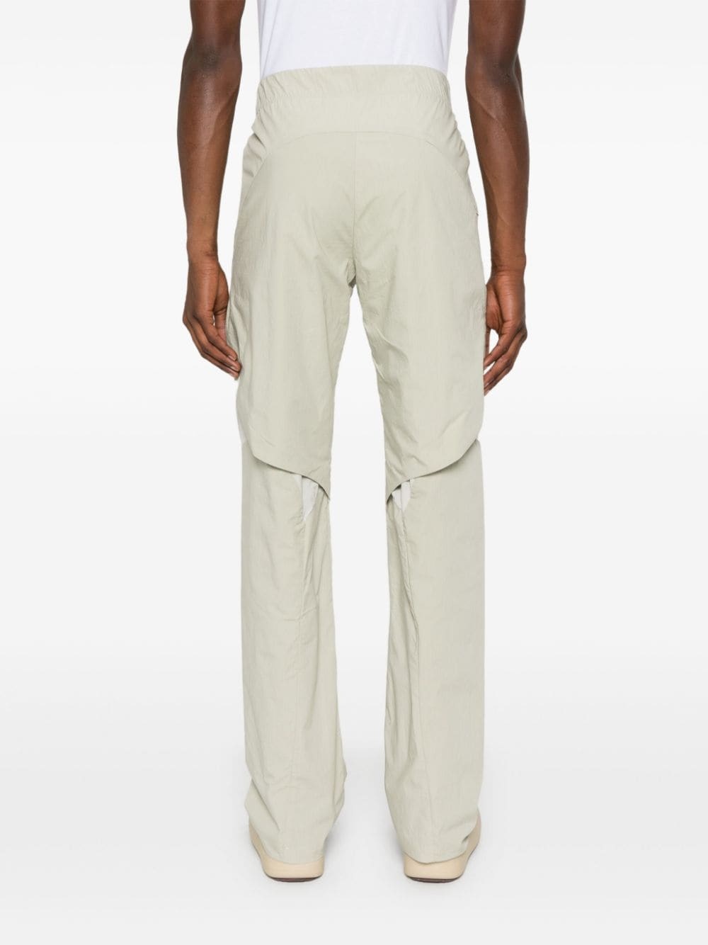 cut-out detail straight-leg trousers - 4