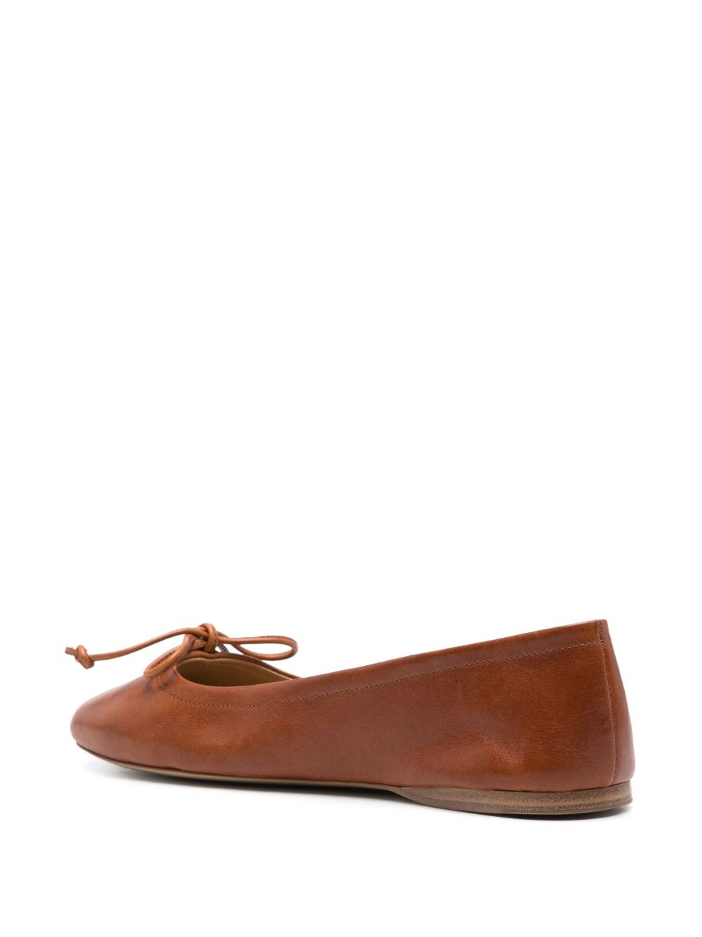 round-toe leather ballerina shoes - 3