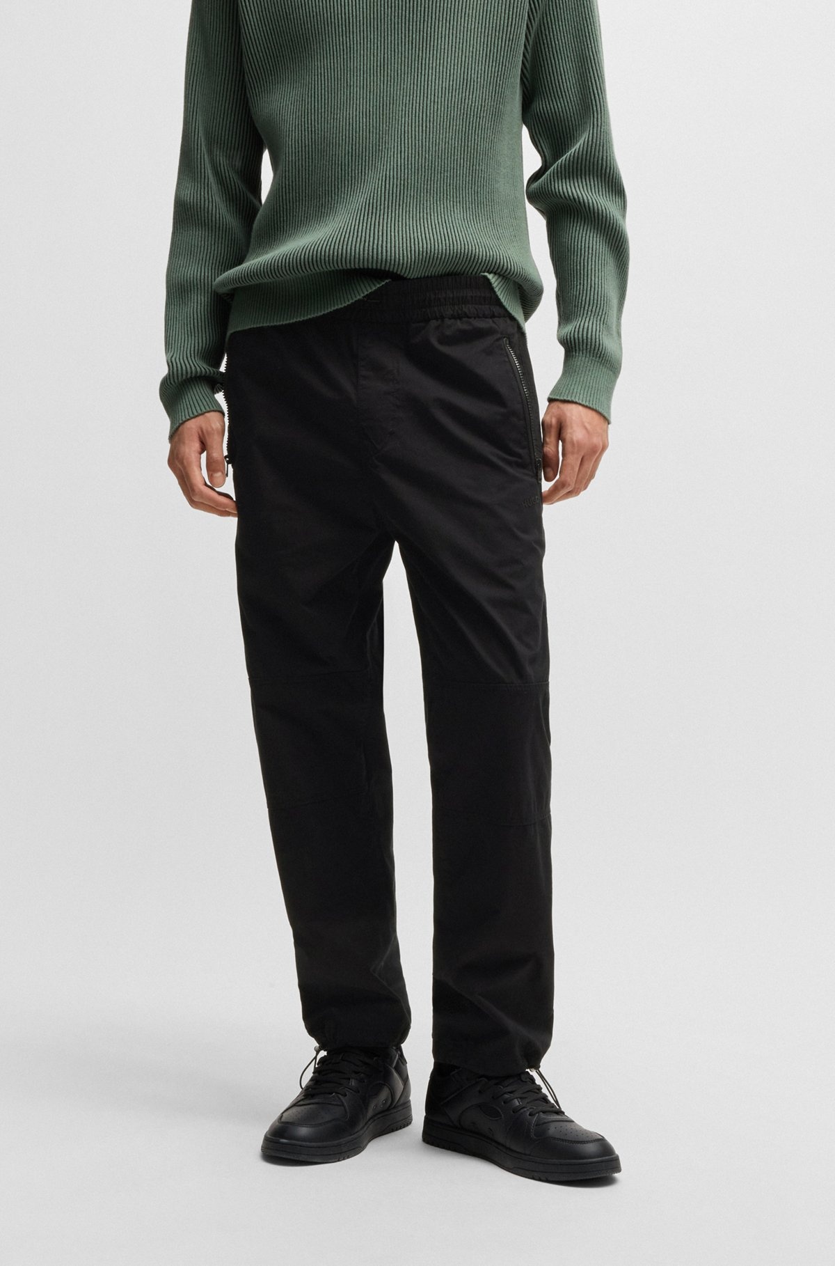 REGULAR-FIT TROUSERS IN PAPER-TOUCH COTTON - 2