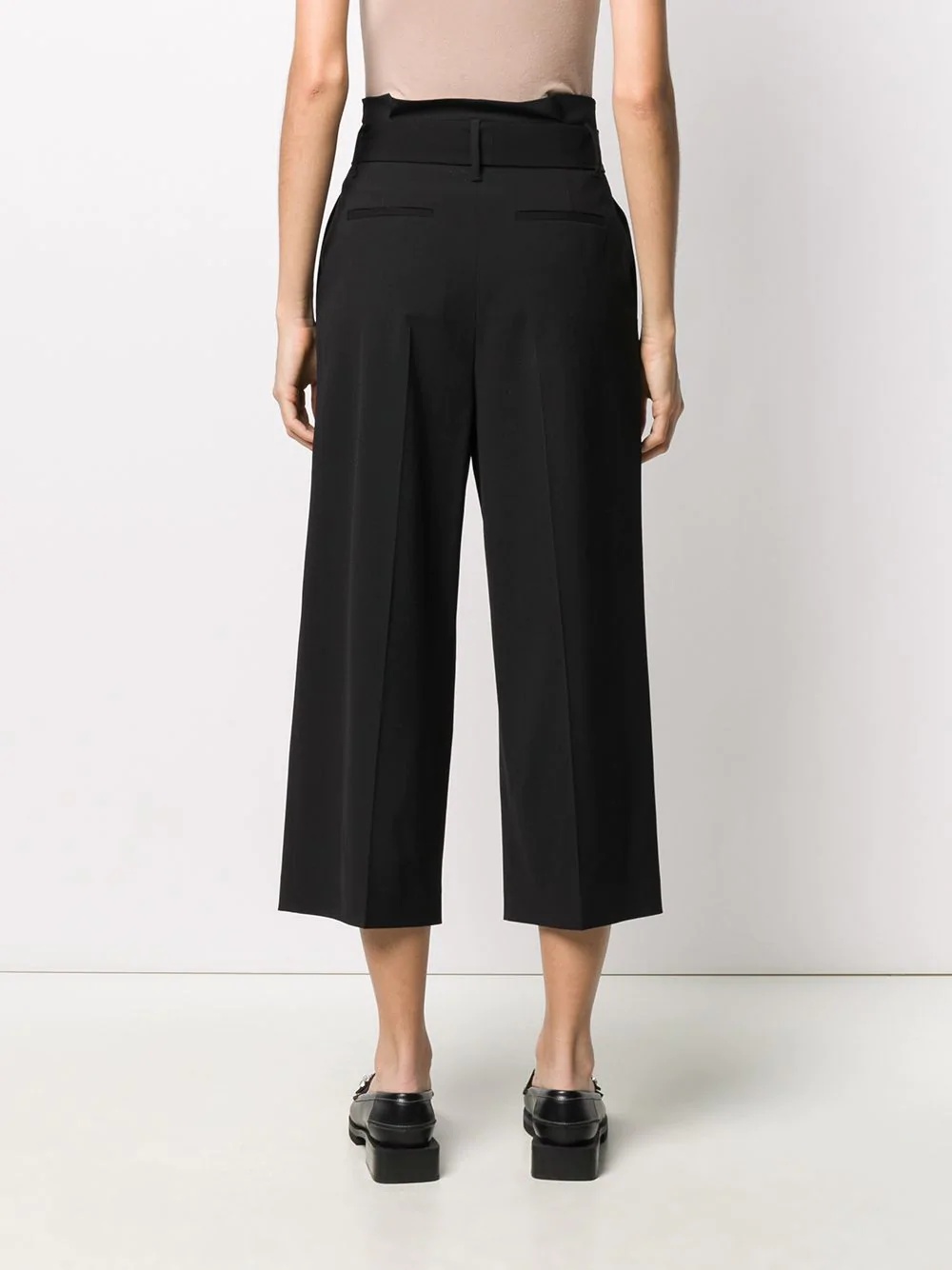 cropped high-waisted pleated trousers - 4