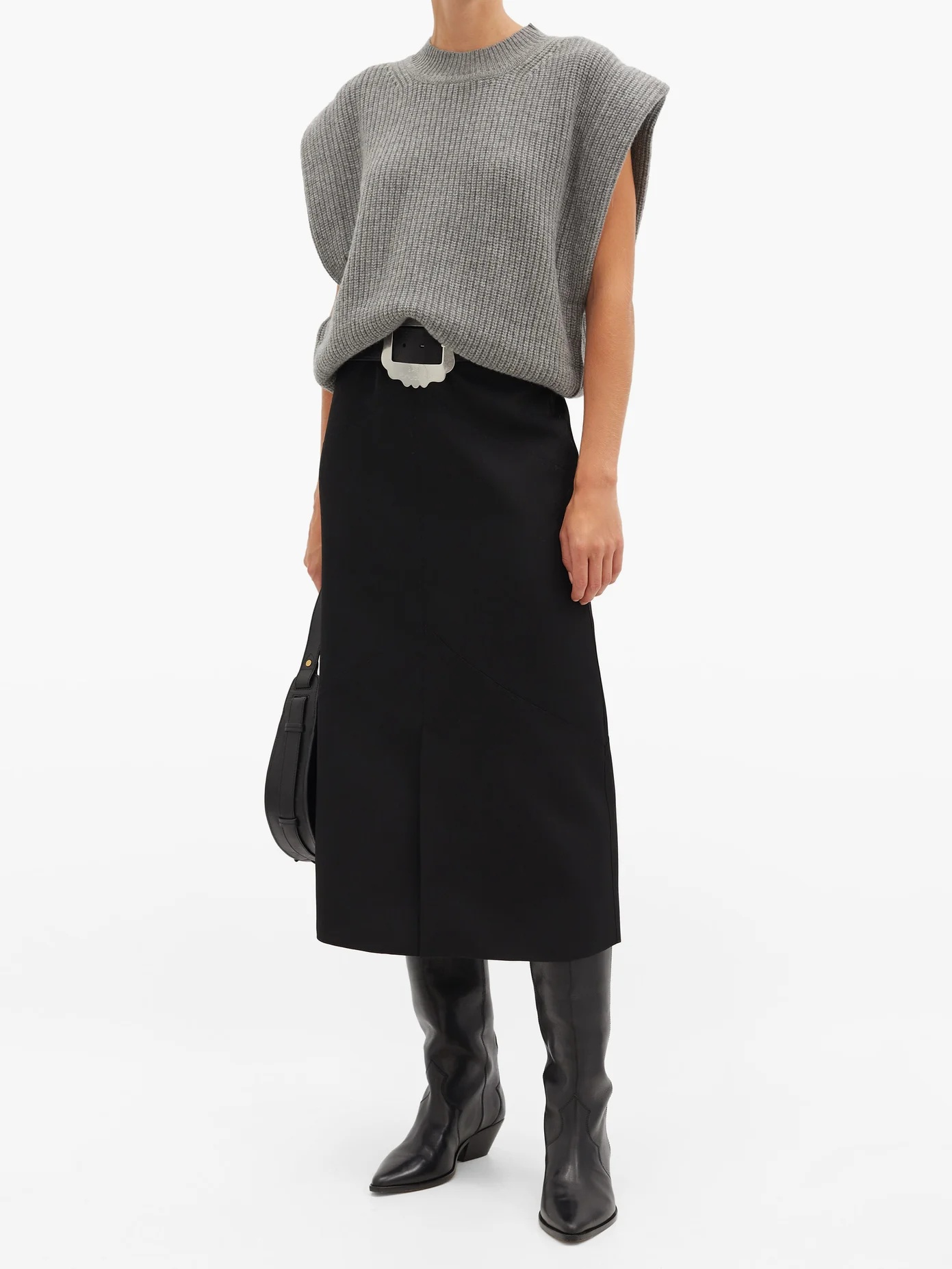 Bridget cap-sleeve cashmere and wool sweater - 2