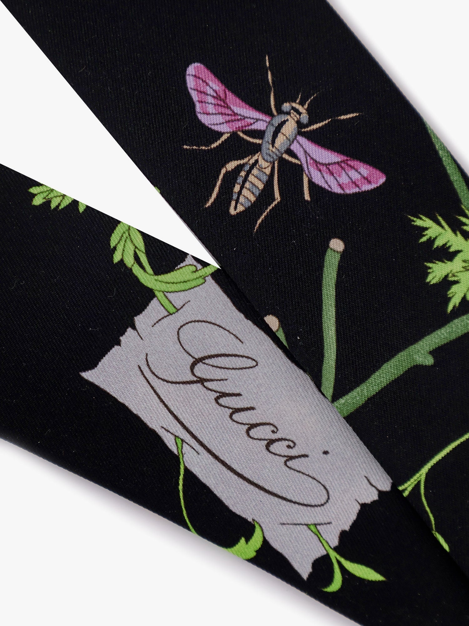 Gucci Gucci Flora Printed Silk Twill Neck Bow - 3