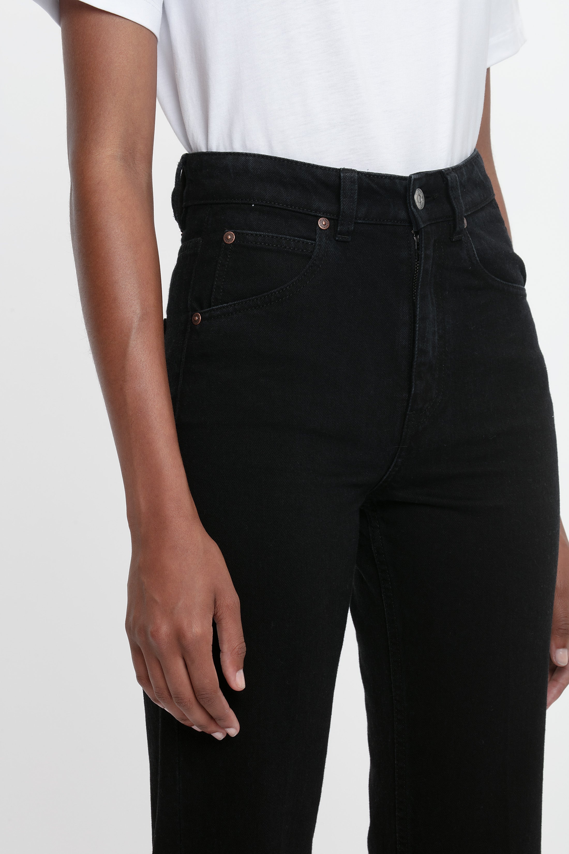 Julia High Waisted Stretch Jean In Washed Black - 3