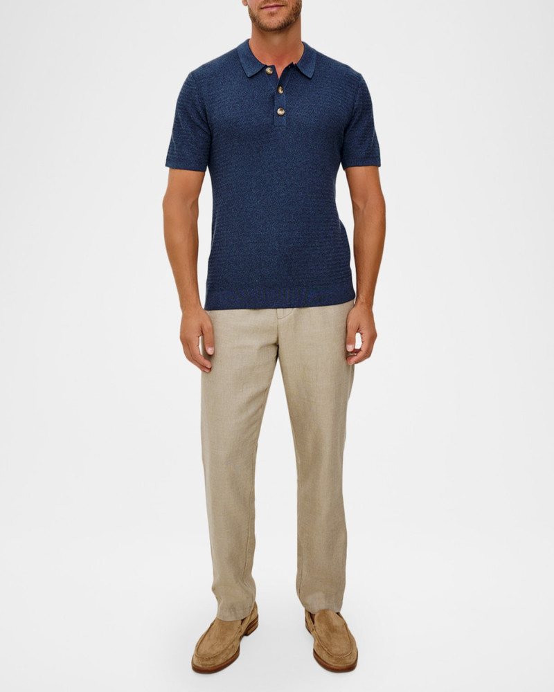 Rails Men's Nathan Textured Cotton & Cashmere Polo Shirt outlook