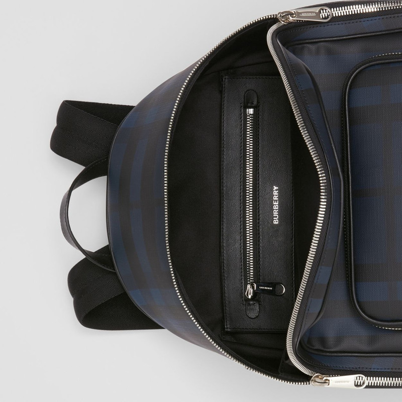 London Check and Leather Backpack 5