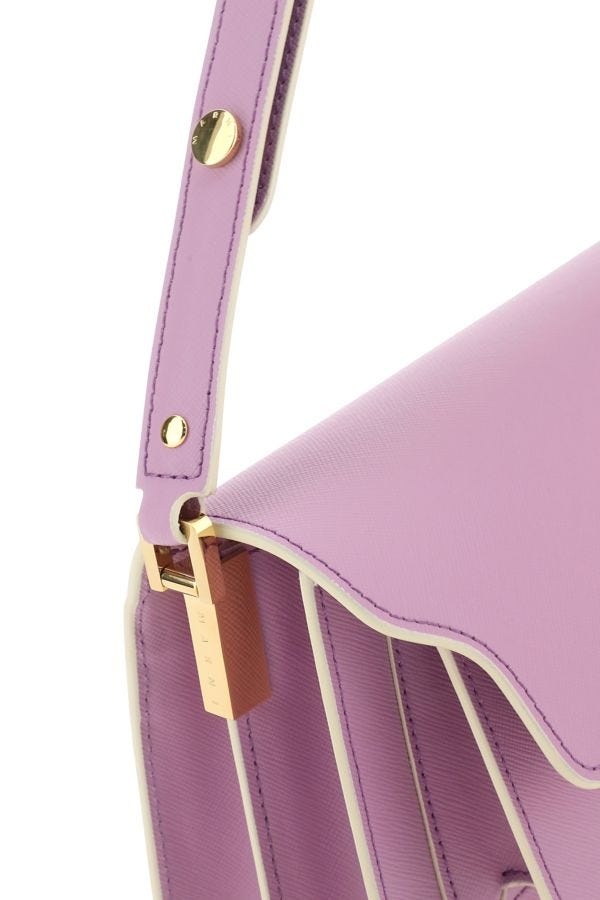 Lilac leather mini Trunk Soft shoulder bag - 5