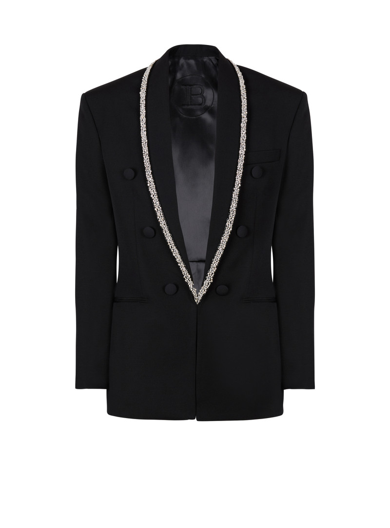 Grain de poudre jacket with embroidered collar 1