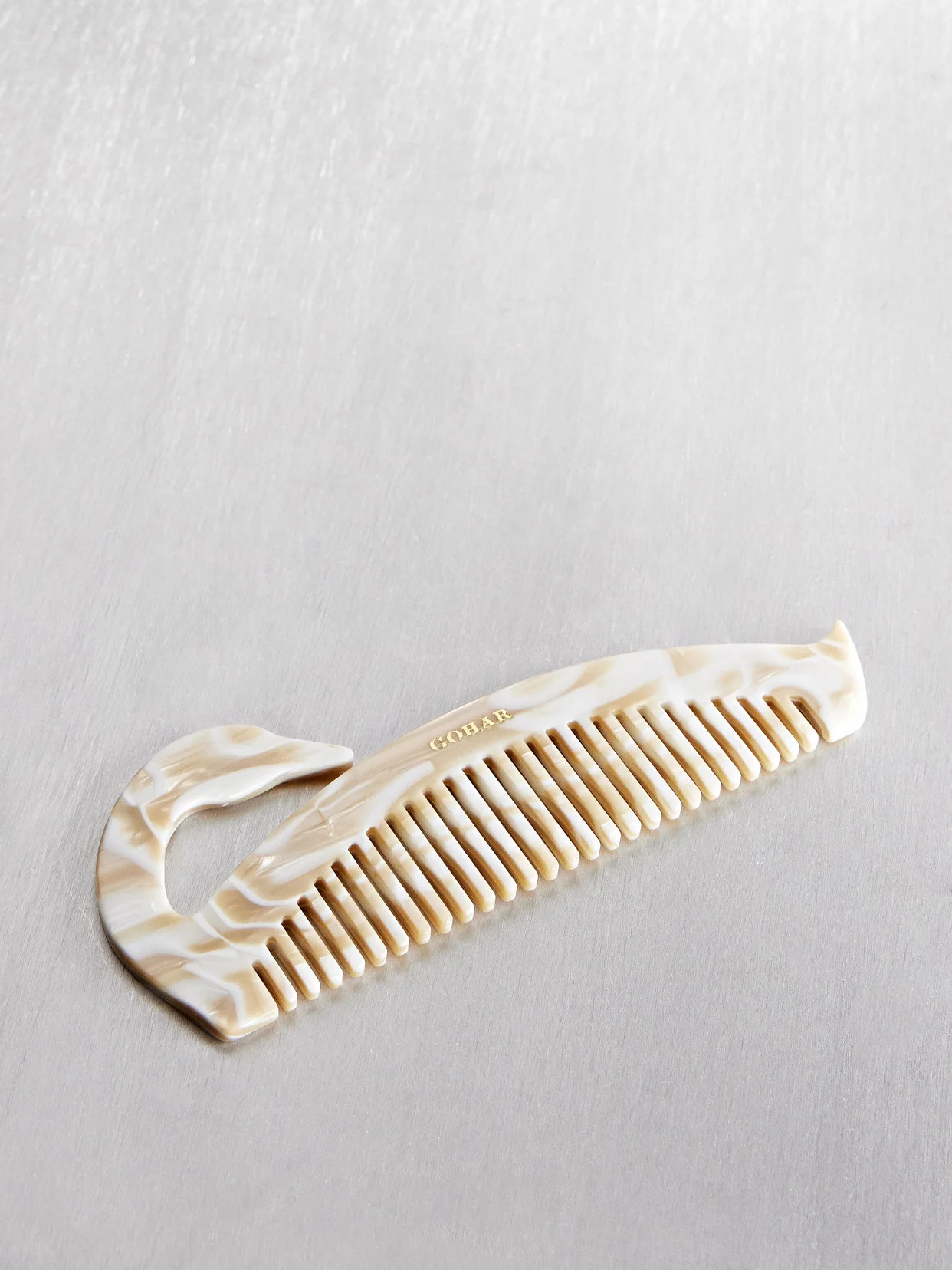 Swan Marbled Acetate Hair Comb - 1