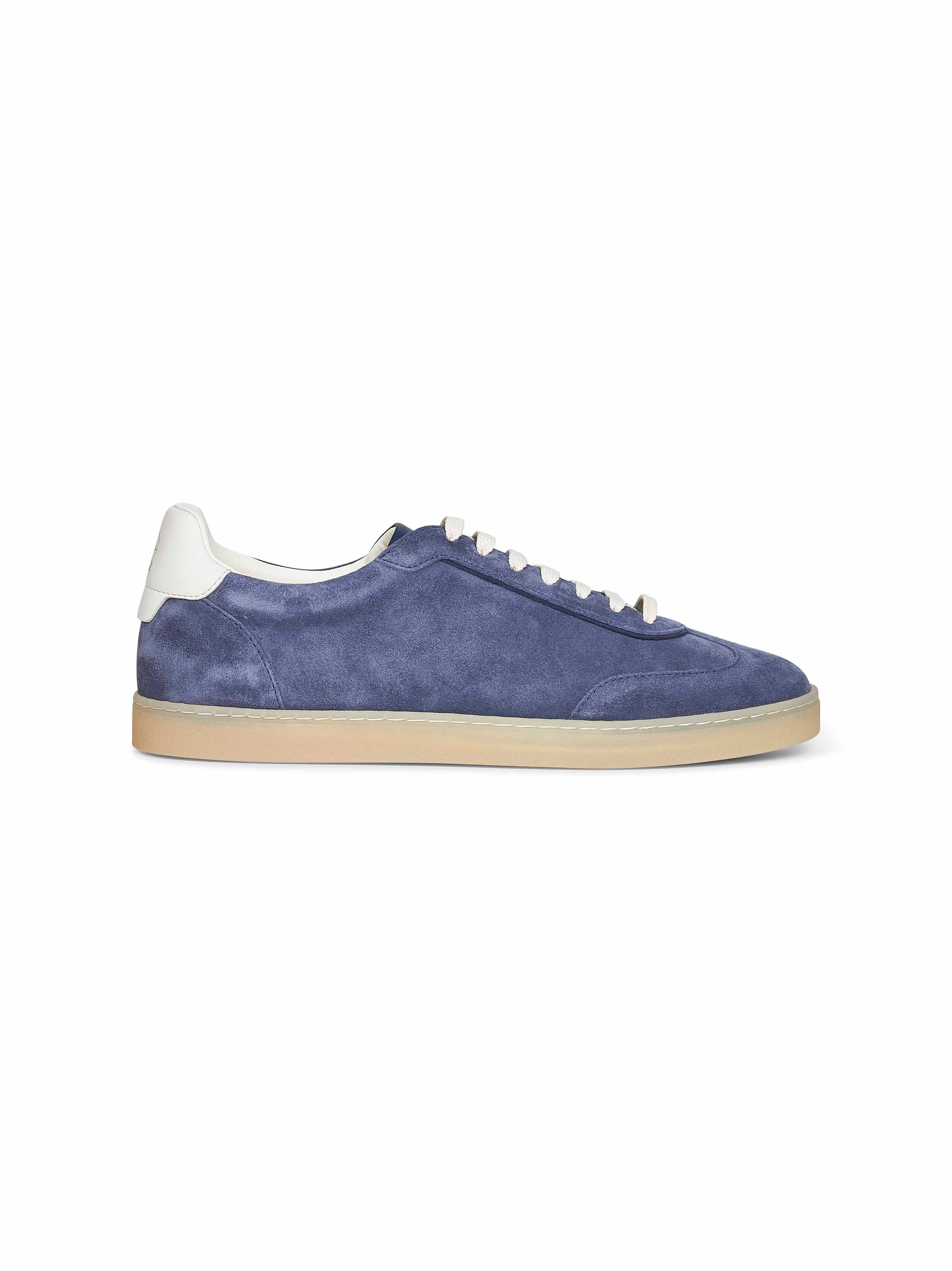 Light blue washed suede sneakers - 1