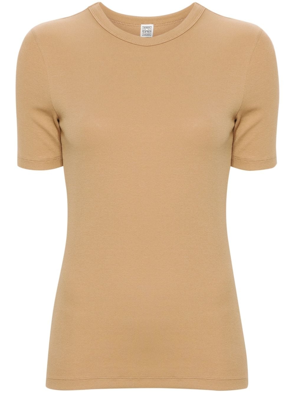 crew-neck fine-ribbed T-shirt - 1