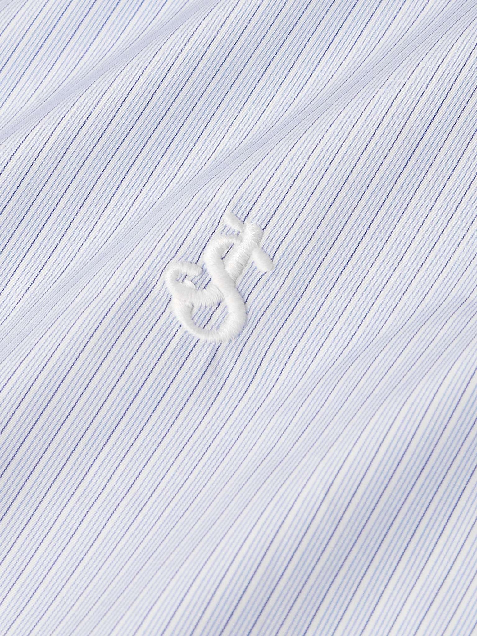 Oversized Logo-Embroidered Striped Cotton-Poplin Shirt - 4