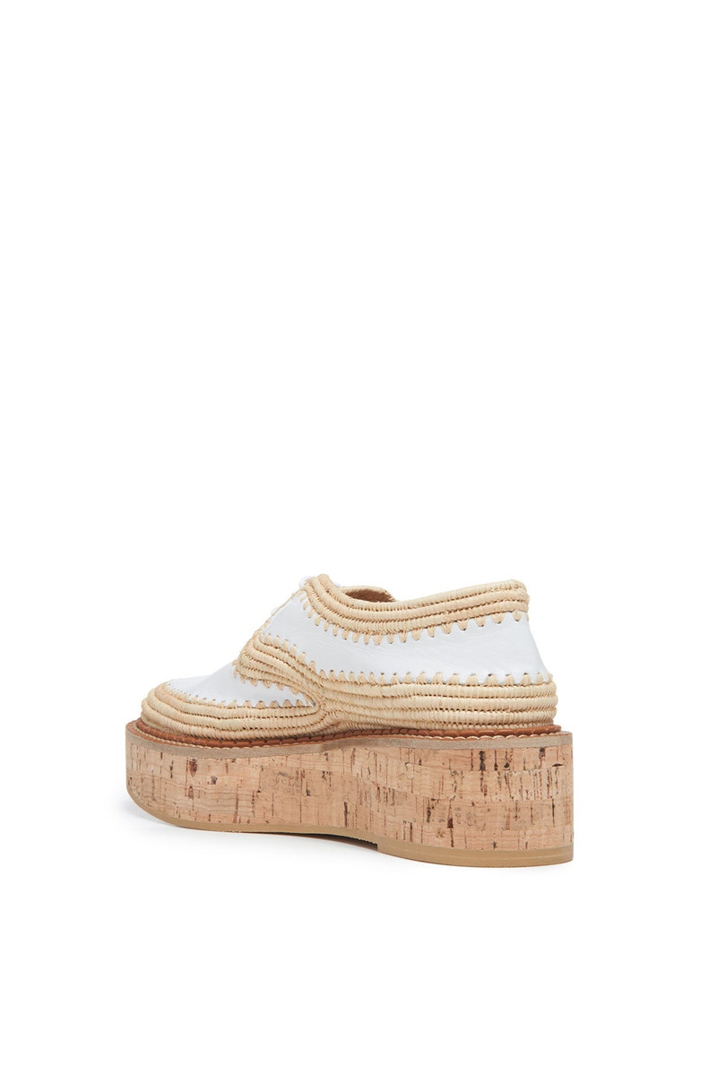 GABRIELA HEARST Louis Brogue in White Leather & Raffia outlook