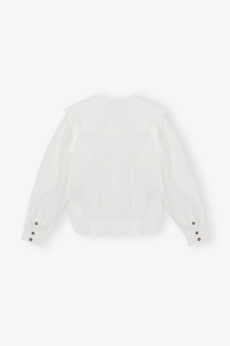 WHITE FRILL COLLAR POPLIN SHIRT 6