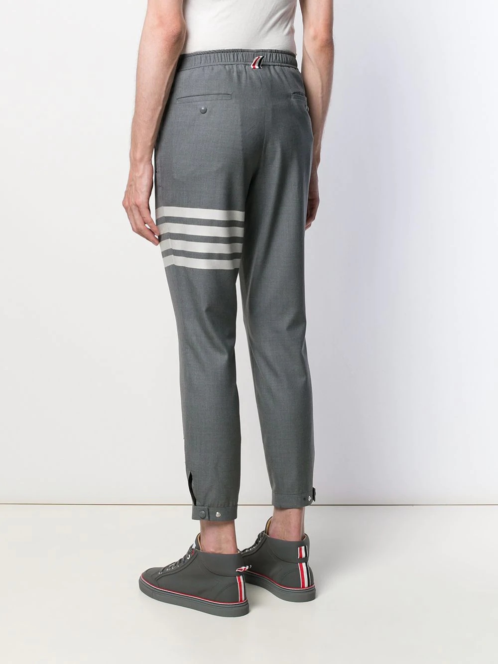 plain weave suiting track pants - 4