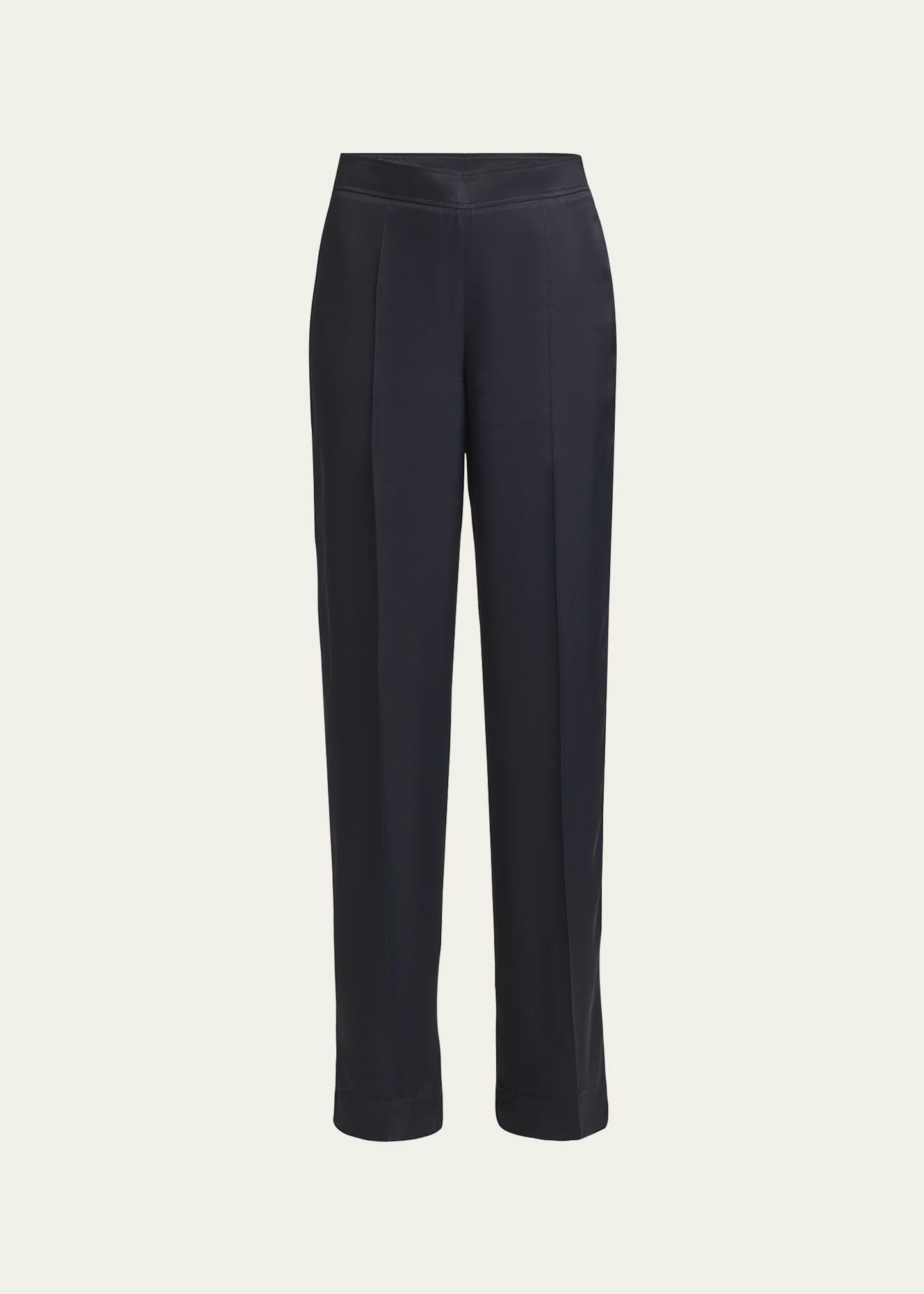 High-Rise Wide-Leg Matte Fluid Trousers - 1