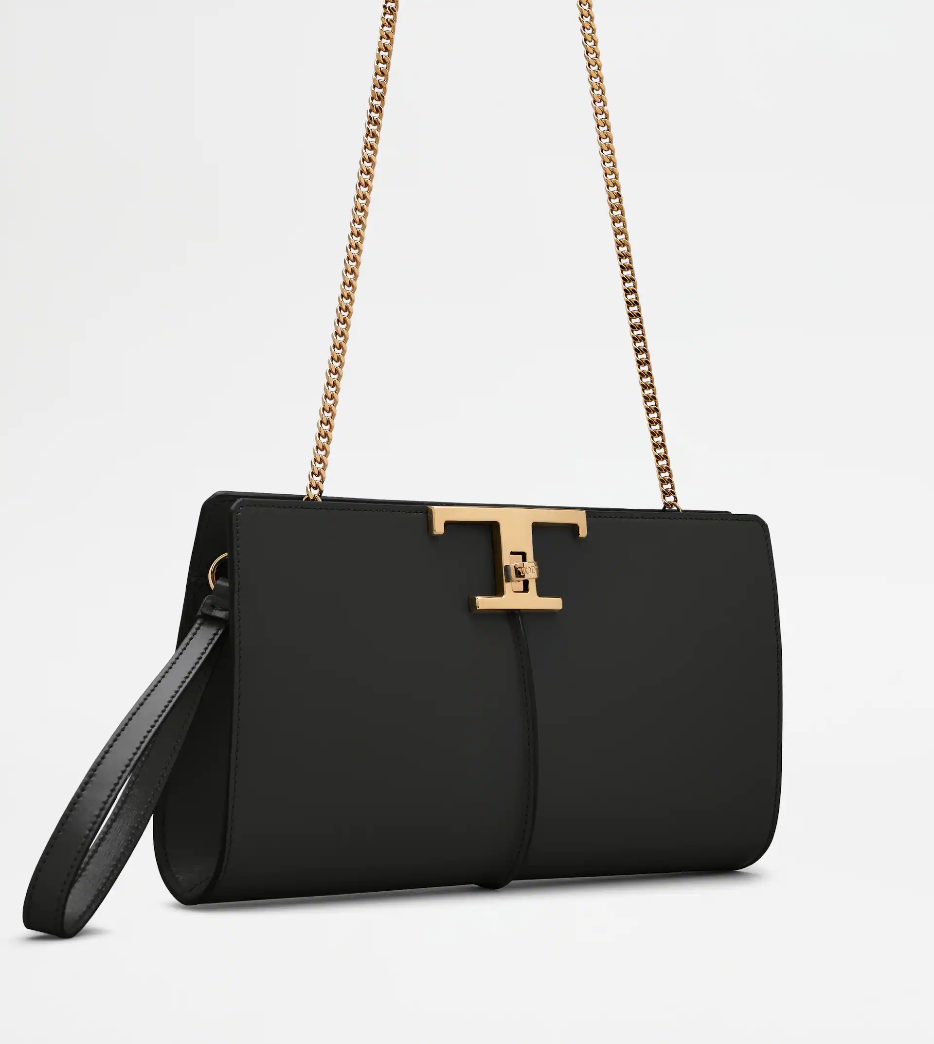 T TIMELESS CLUTCH BAG IN LEATHER SMALL - BLACK - 3