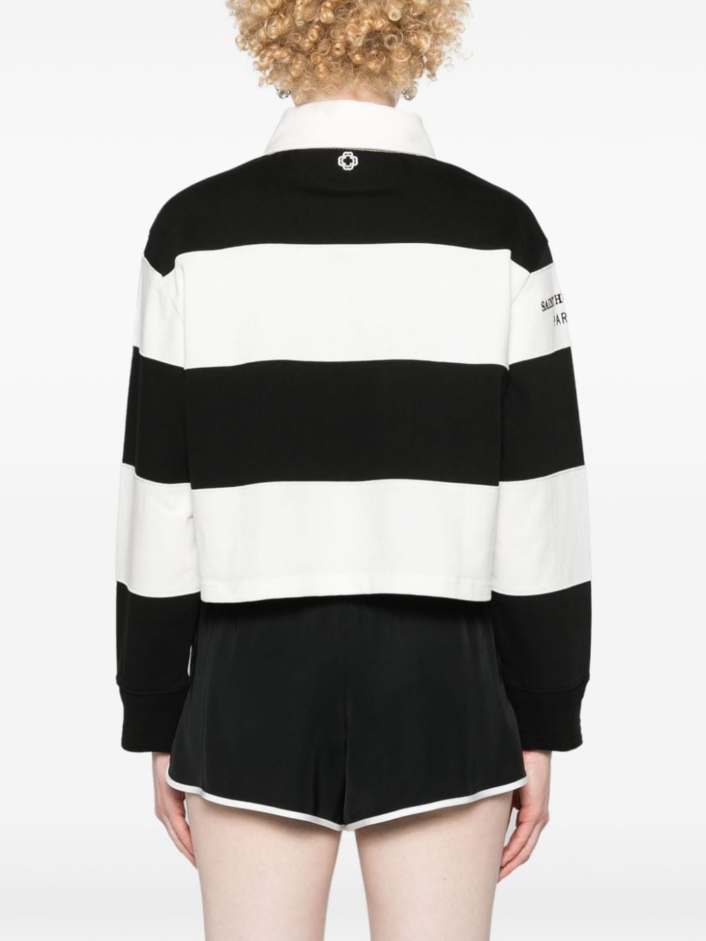 logo-patch striped polo shirt - 4