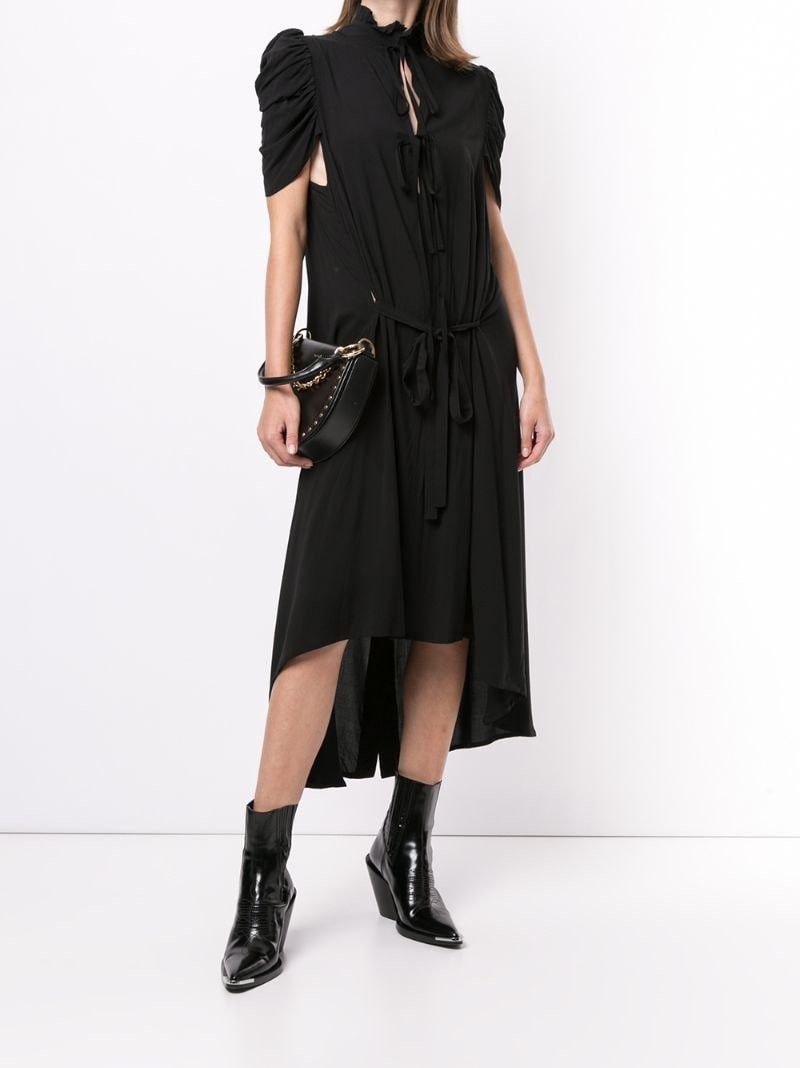 Ann Demeulemeester ruffled neck asymmetric dress outlook