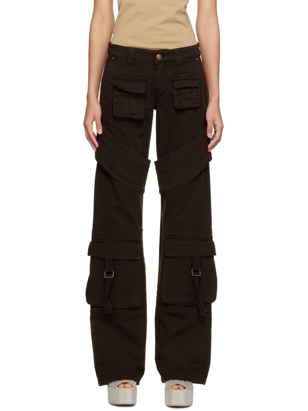 SSENSE Exclusive Brown Denim Cargo Pants - 1