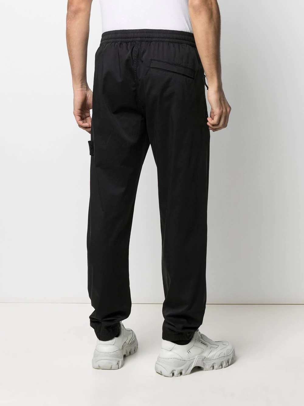 logo-patch straight-leg trousers - 4