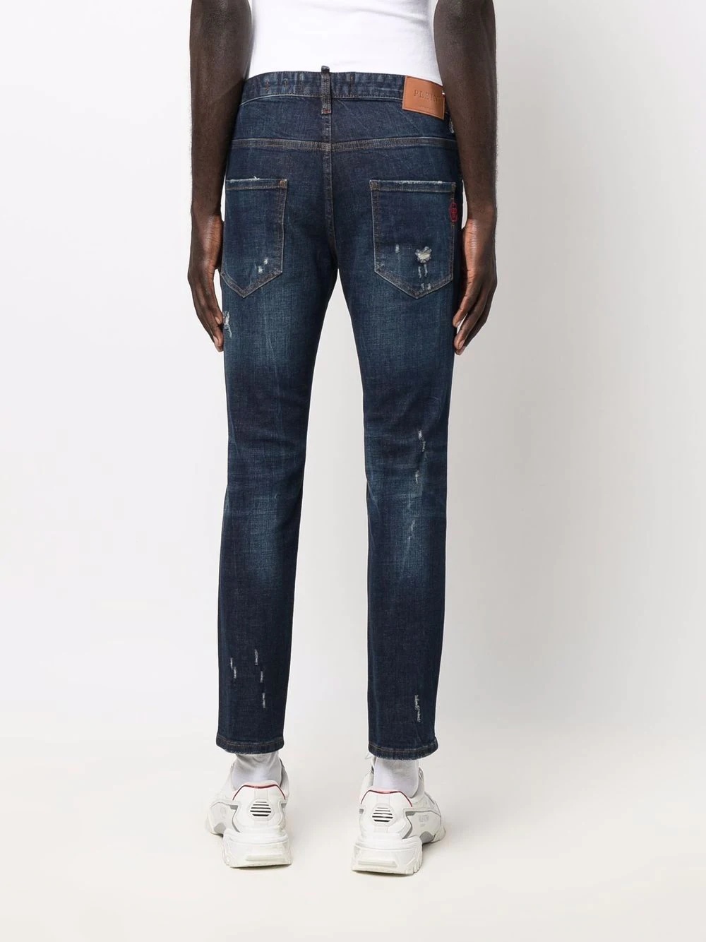 distressed slim fit jeans - 4