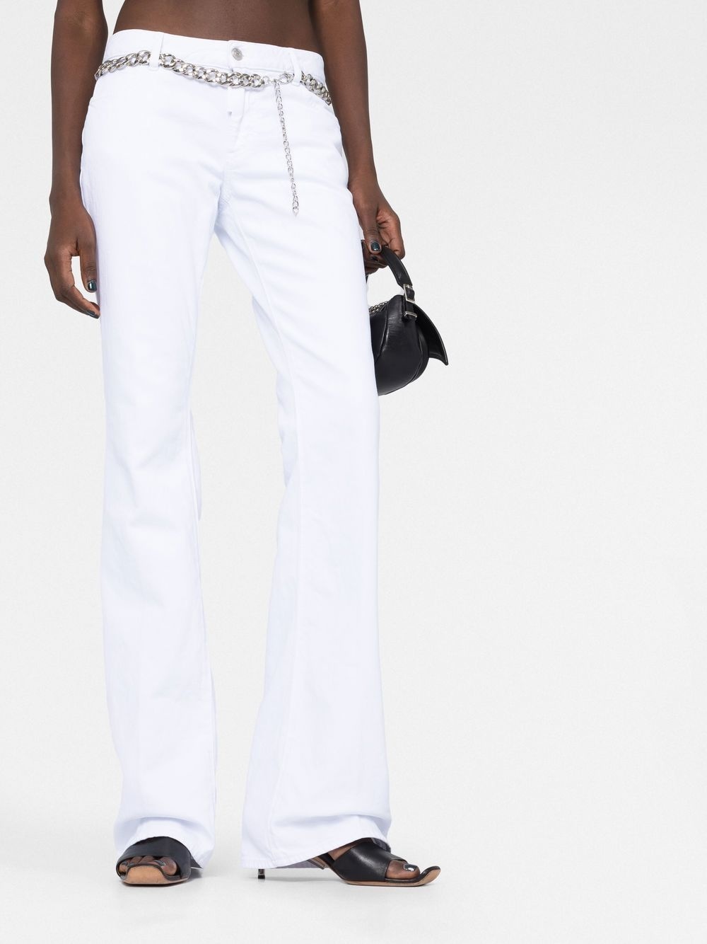 logo-patch flared jeans - 5
