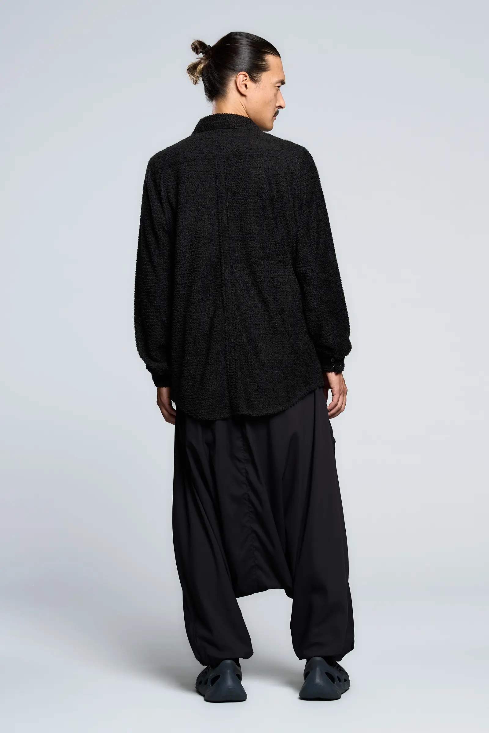 LA1-AD Lofted Knit Fiber Long Sleeve Shirt Black - 5