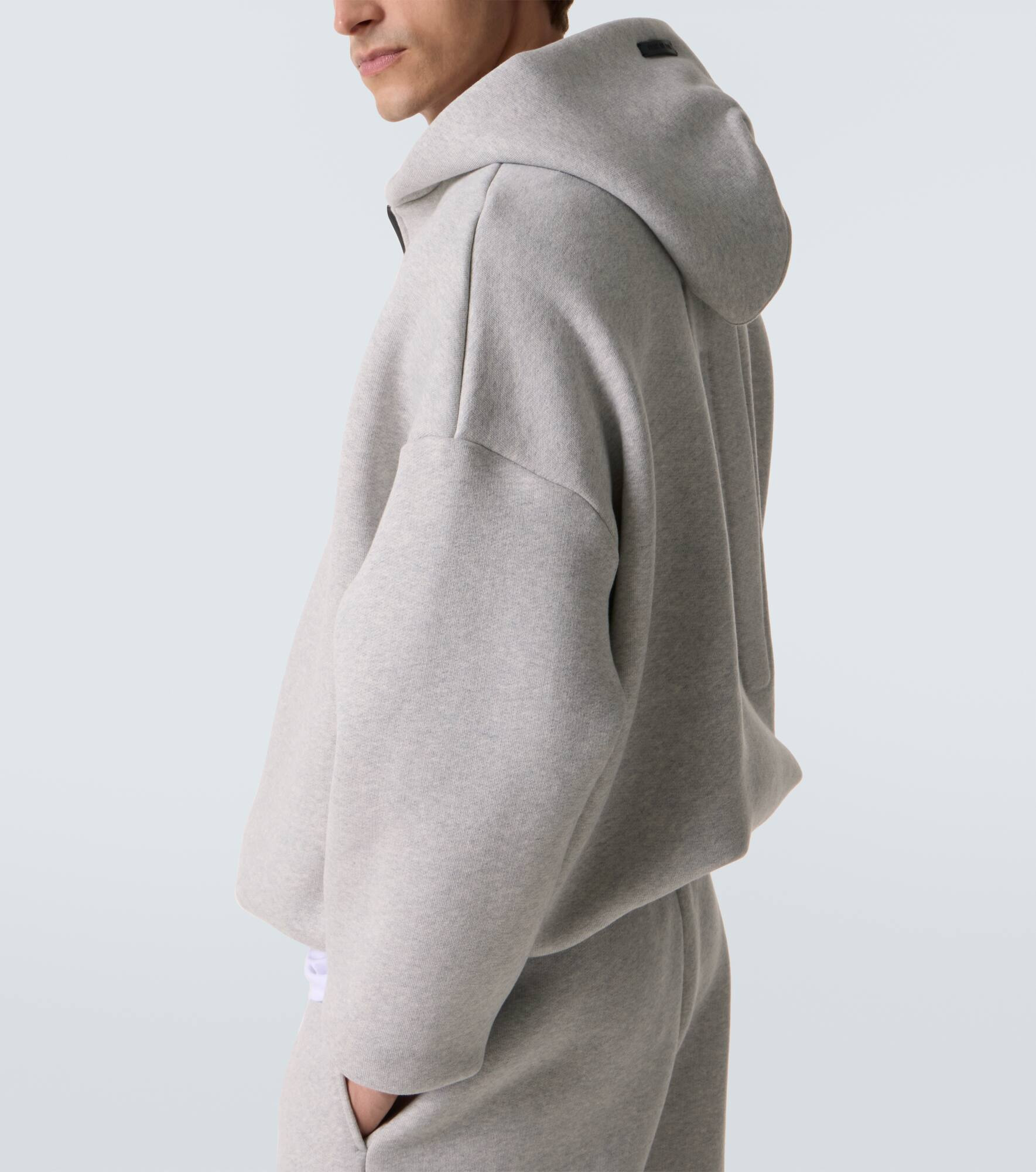 Cotton-blend half-zip hoodie - 6