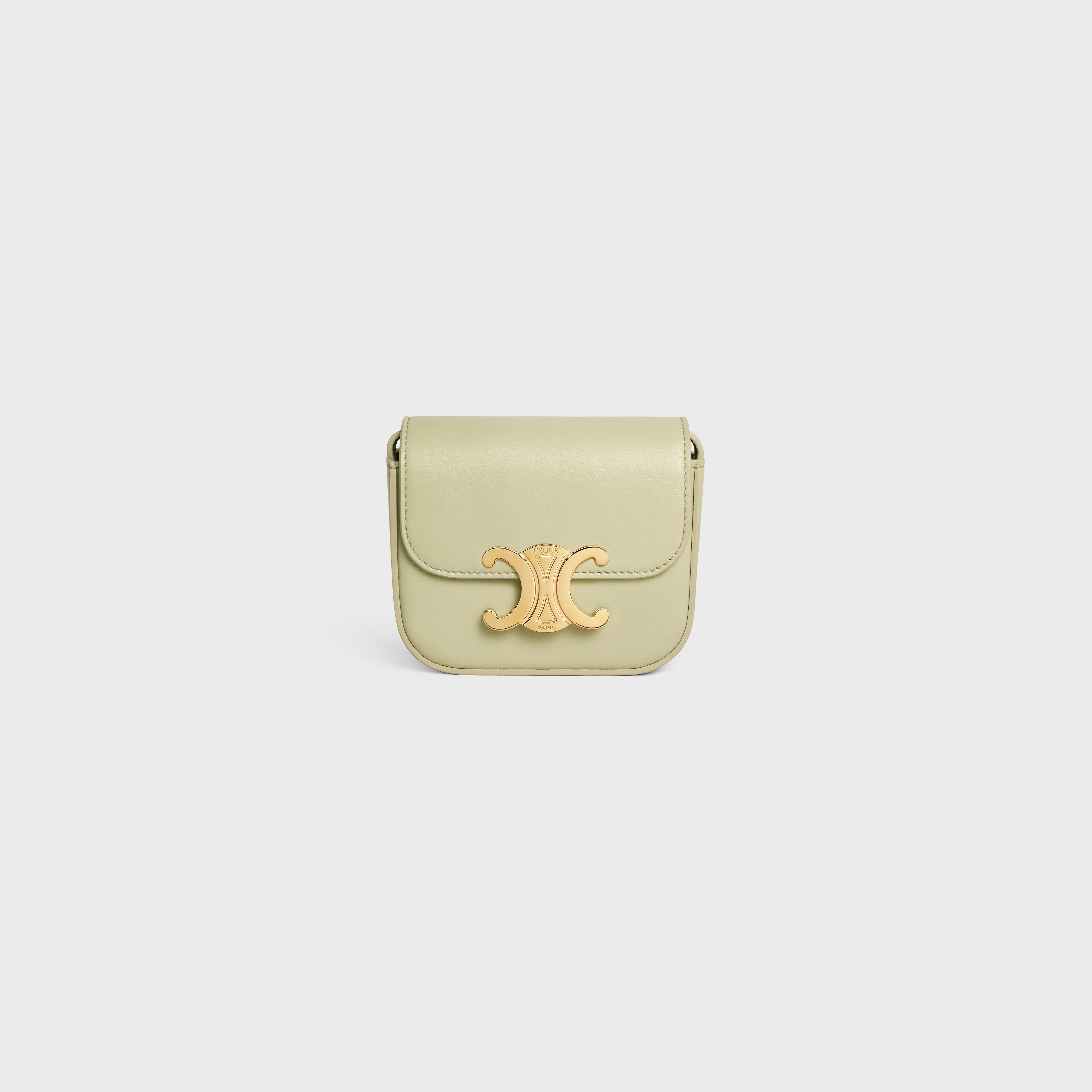 SHOULDER BAG CLAUDE IN TRIOMPHE CANVAS AND CALFSKIN - WHITE