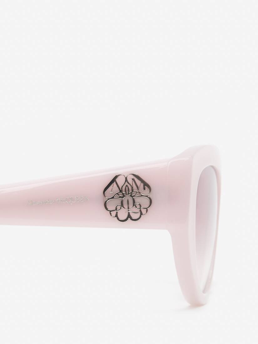 Women's Seal Logo Cat-eye Sunglasses in Pink - 4