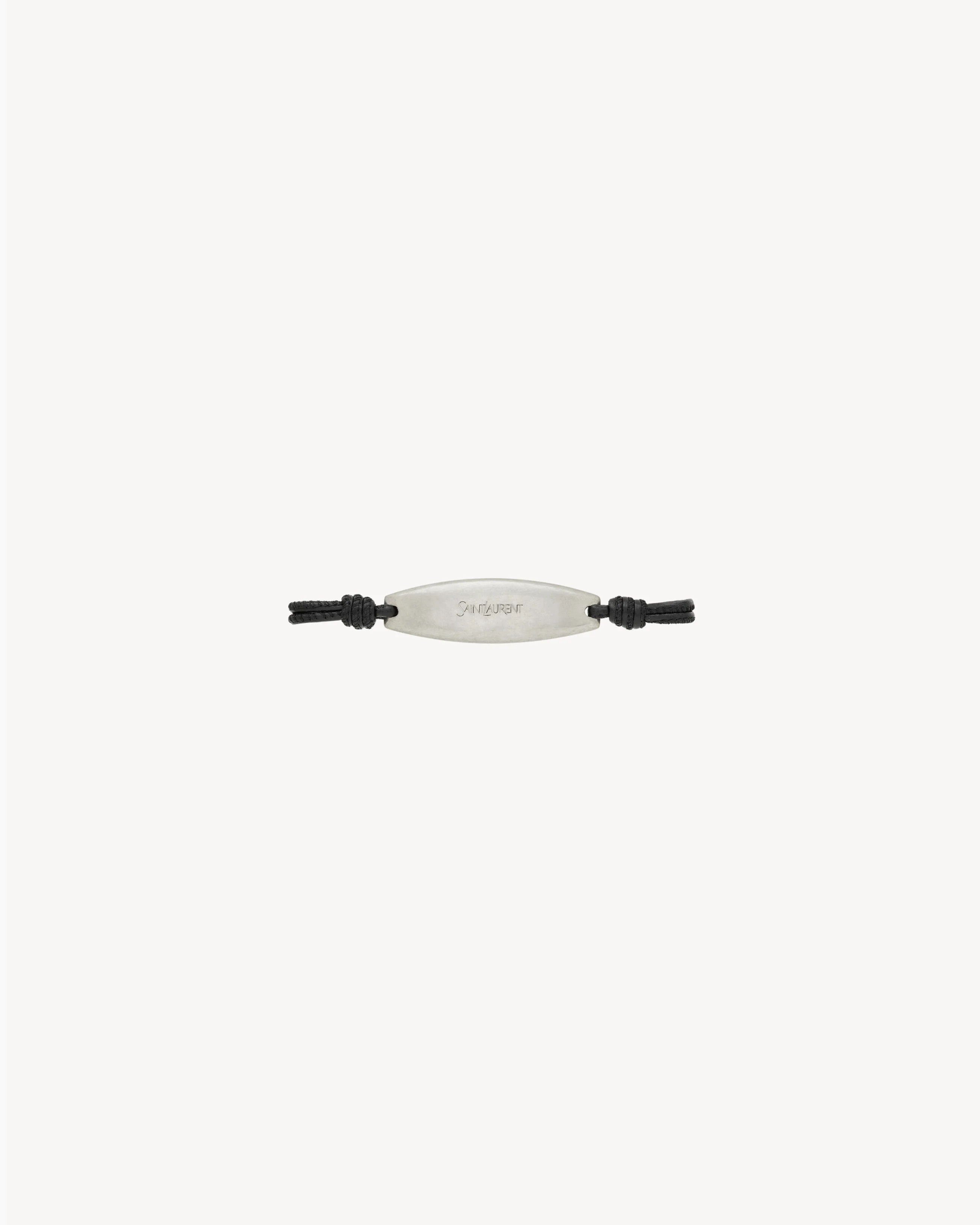 SAINT LAURENT CORD BRACELET IN LEATHER AND METAL - 1