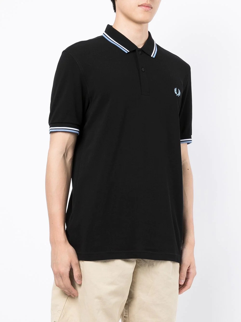 embroidered-logo short-sleeved polo shirt - 3