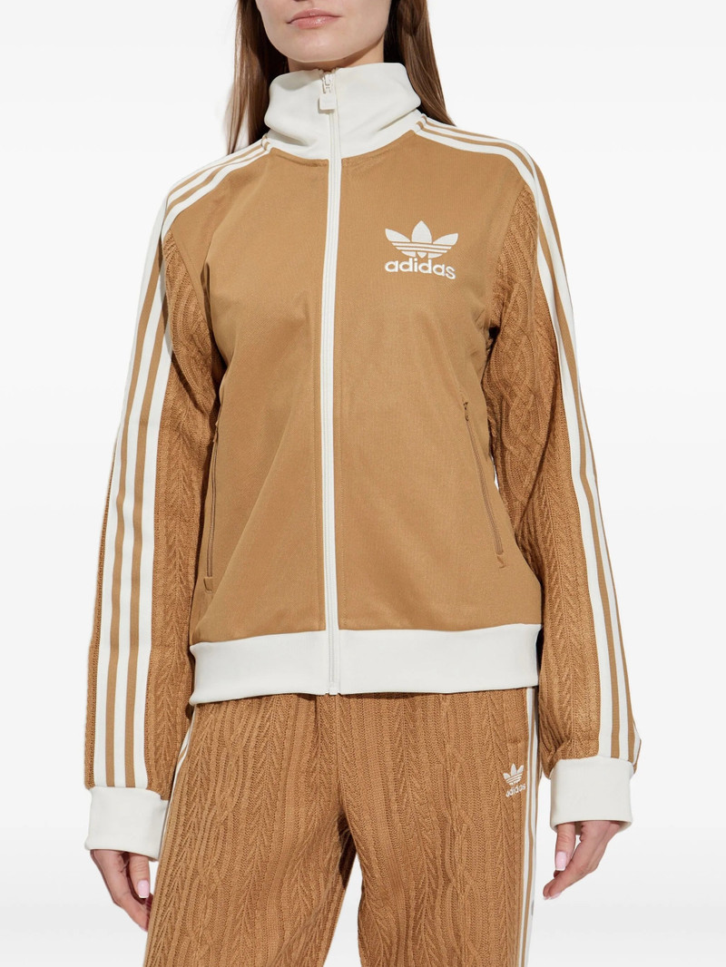 adidas Adidas Knitted-sleeve Zip-up Sweatshirt outlook