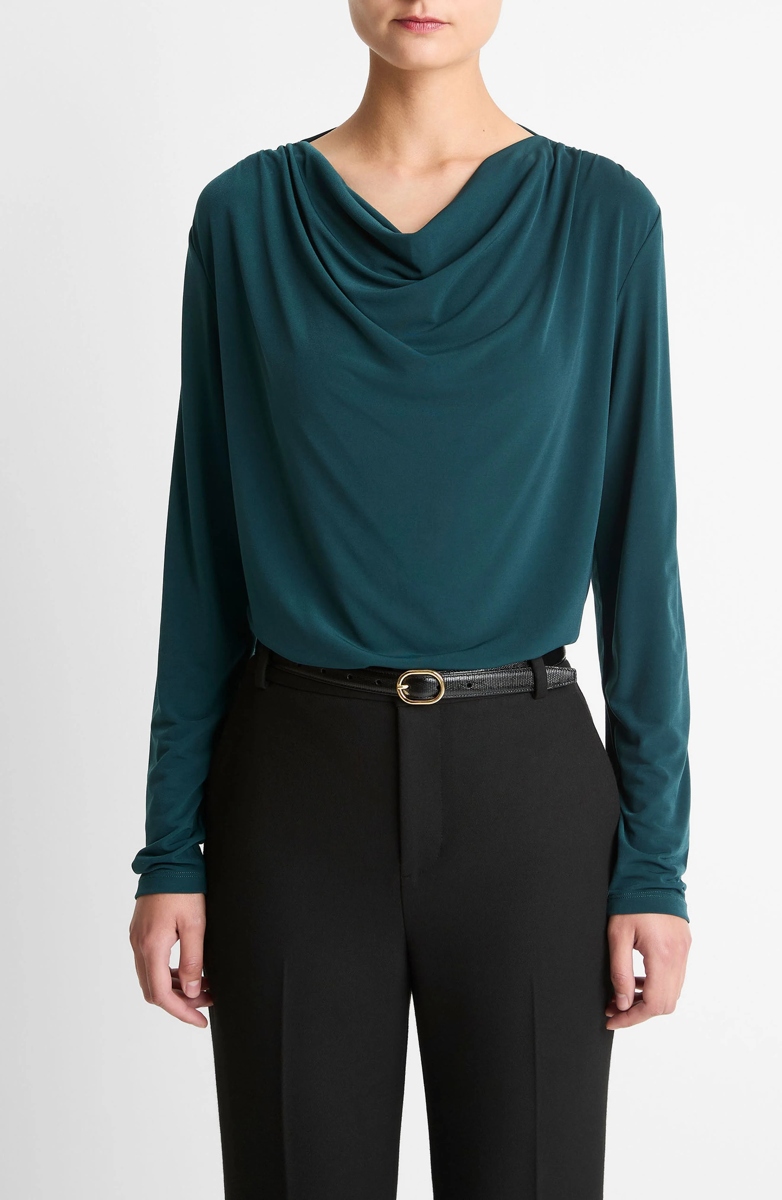 Vince Cowl Neck Knit Top in Juniper at Nordstrom - 1