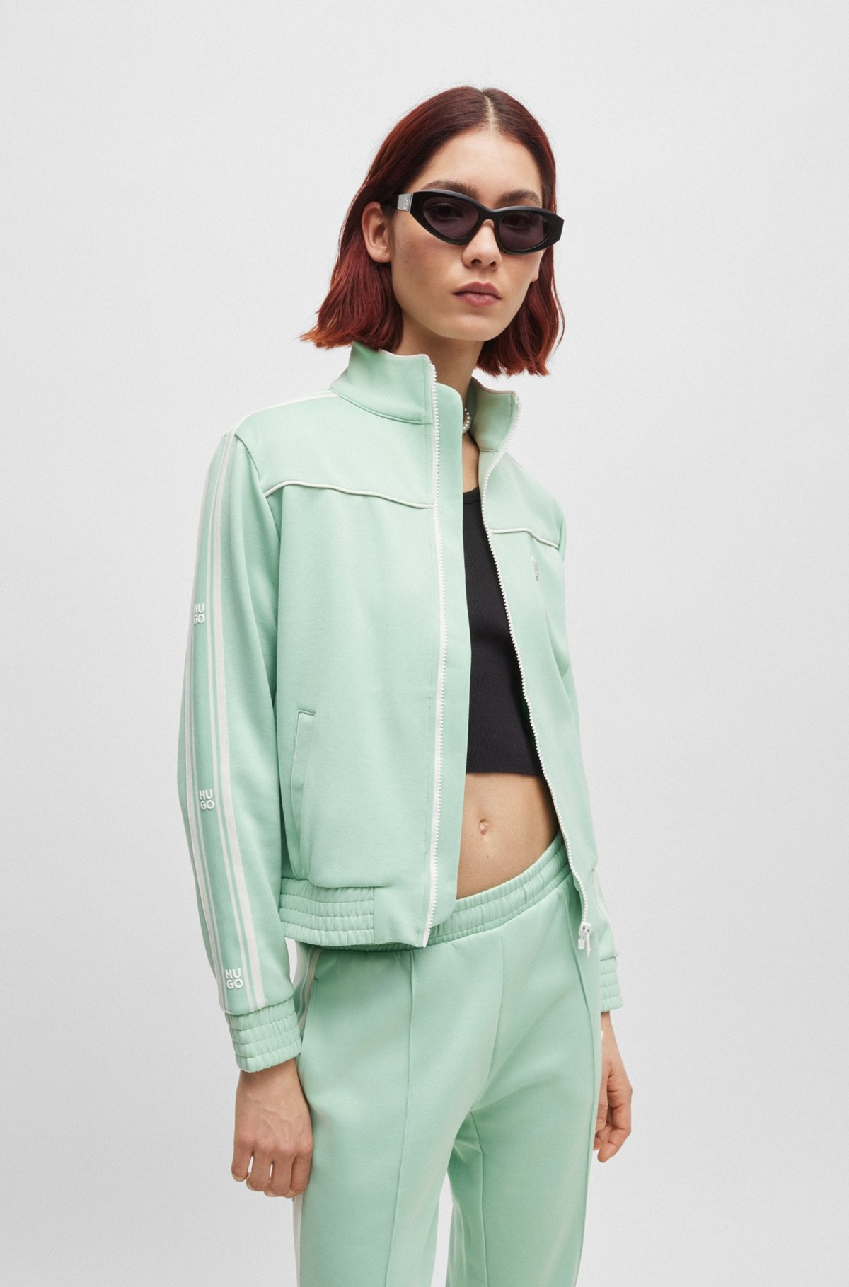 LOOSE-FIT JERSEY JACKET WITH STACKED LOGO - 2