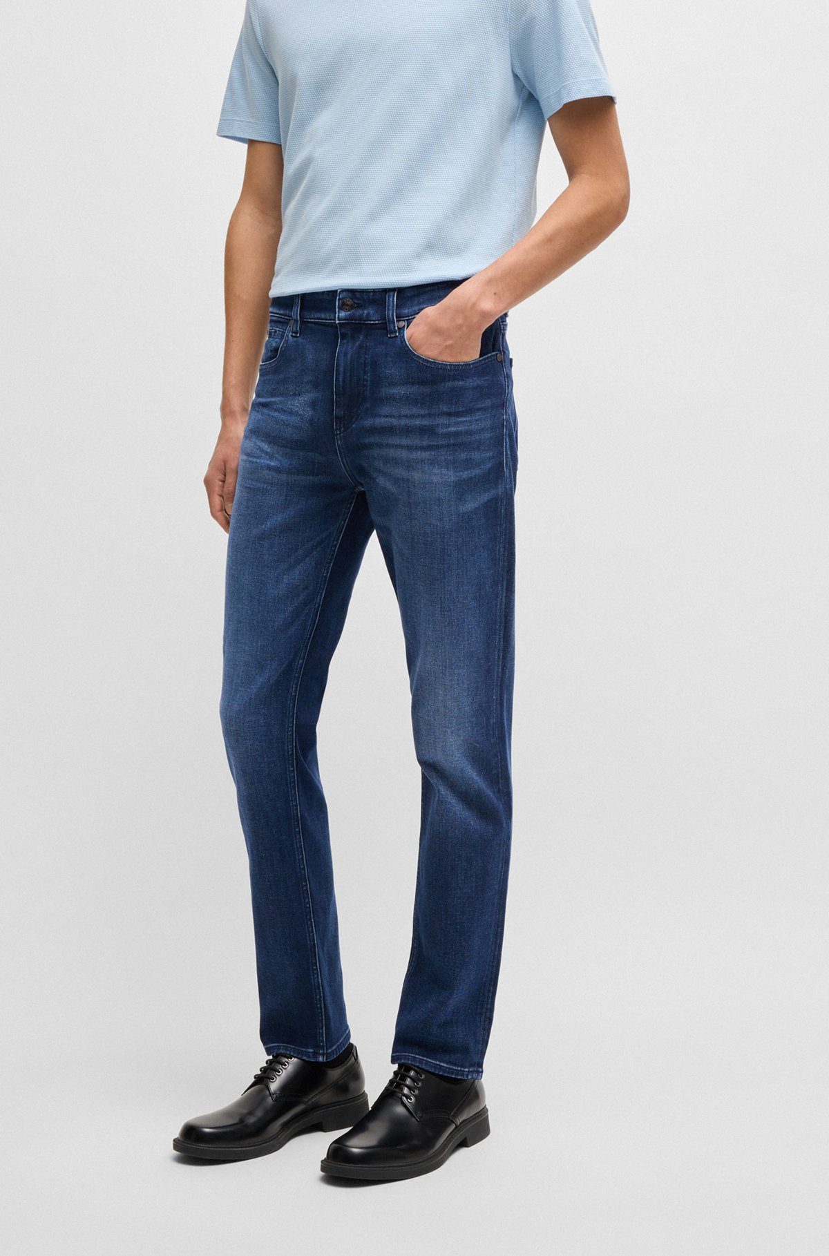 DELAWARE SLIM-FIT JEANS IN DARK-BLUE STRETCH DENIM - 2