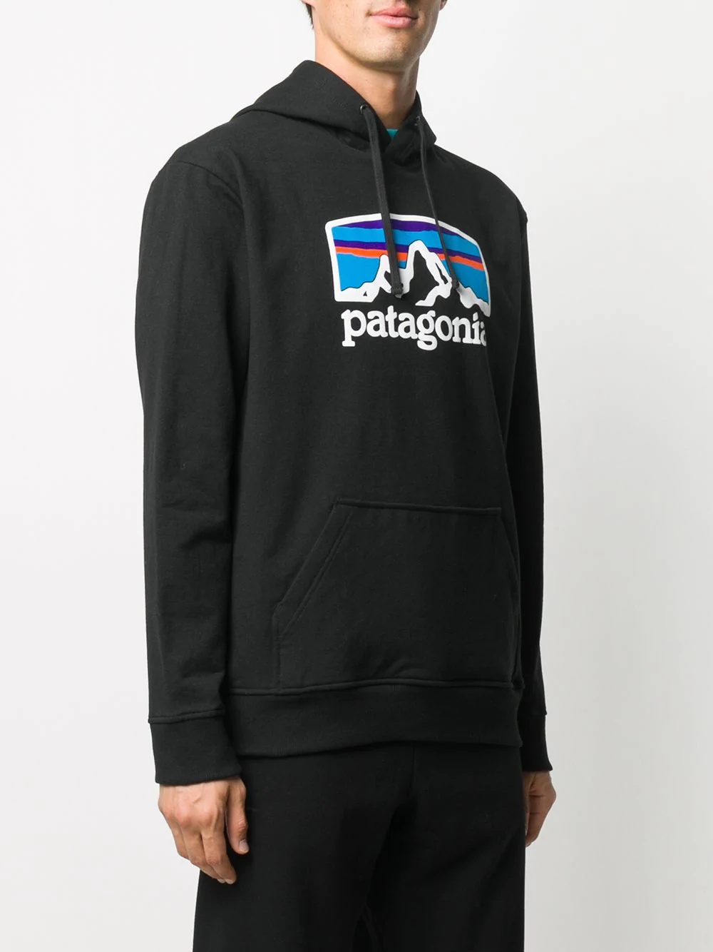 logo print drawstring hoodie - 3