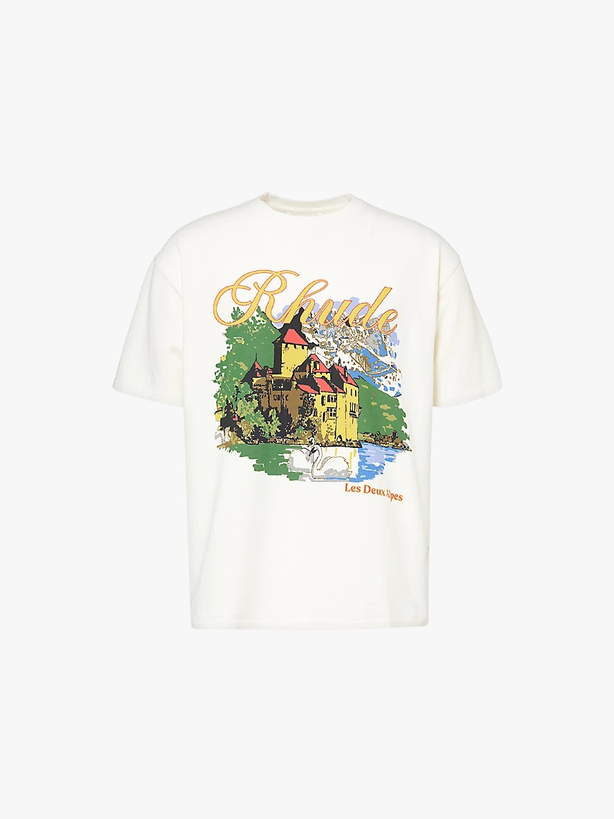 Rhude Chateaux Alpes graphic-print cotton-jersey T-shirt