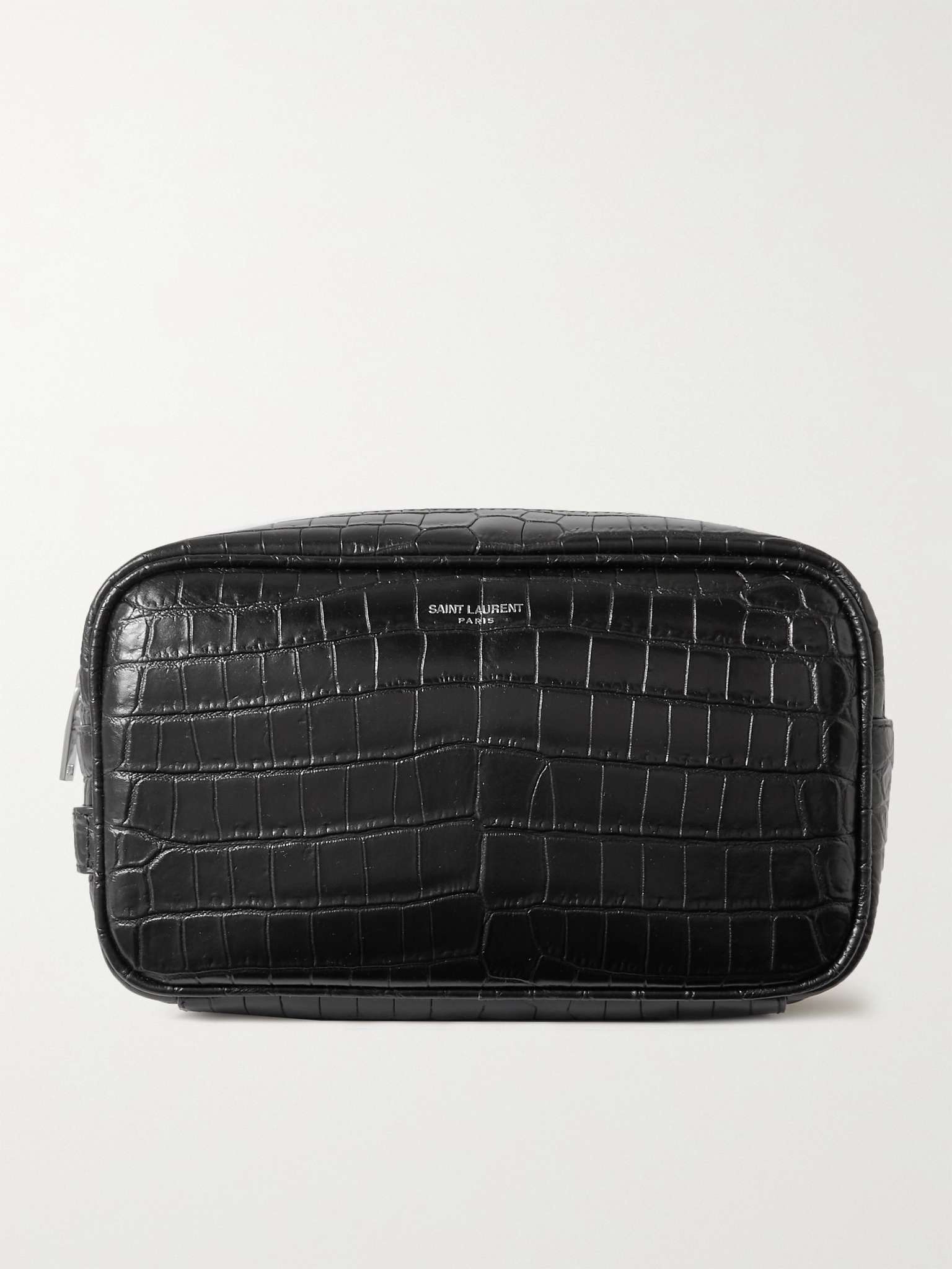 Croc-Effect Leather Wash Bag - 1