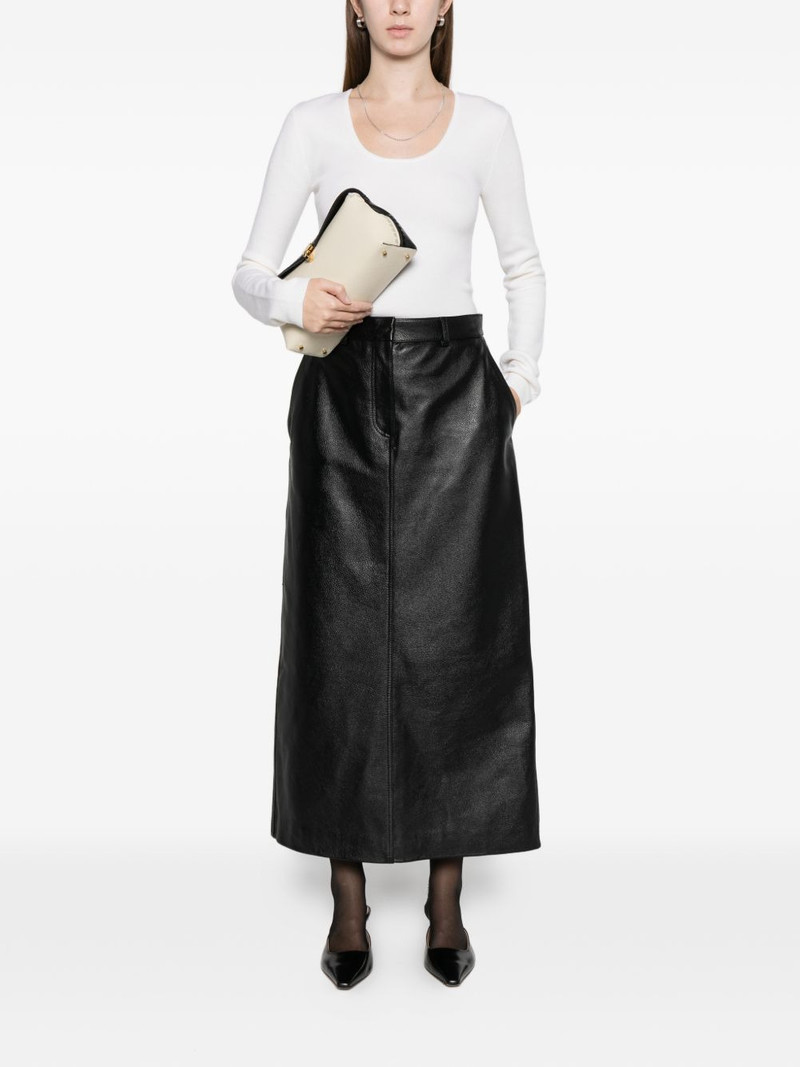 TOTEME grained-leather straight maxi skirt outlook