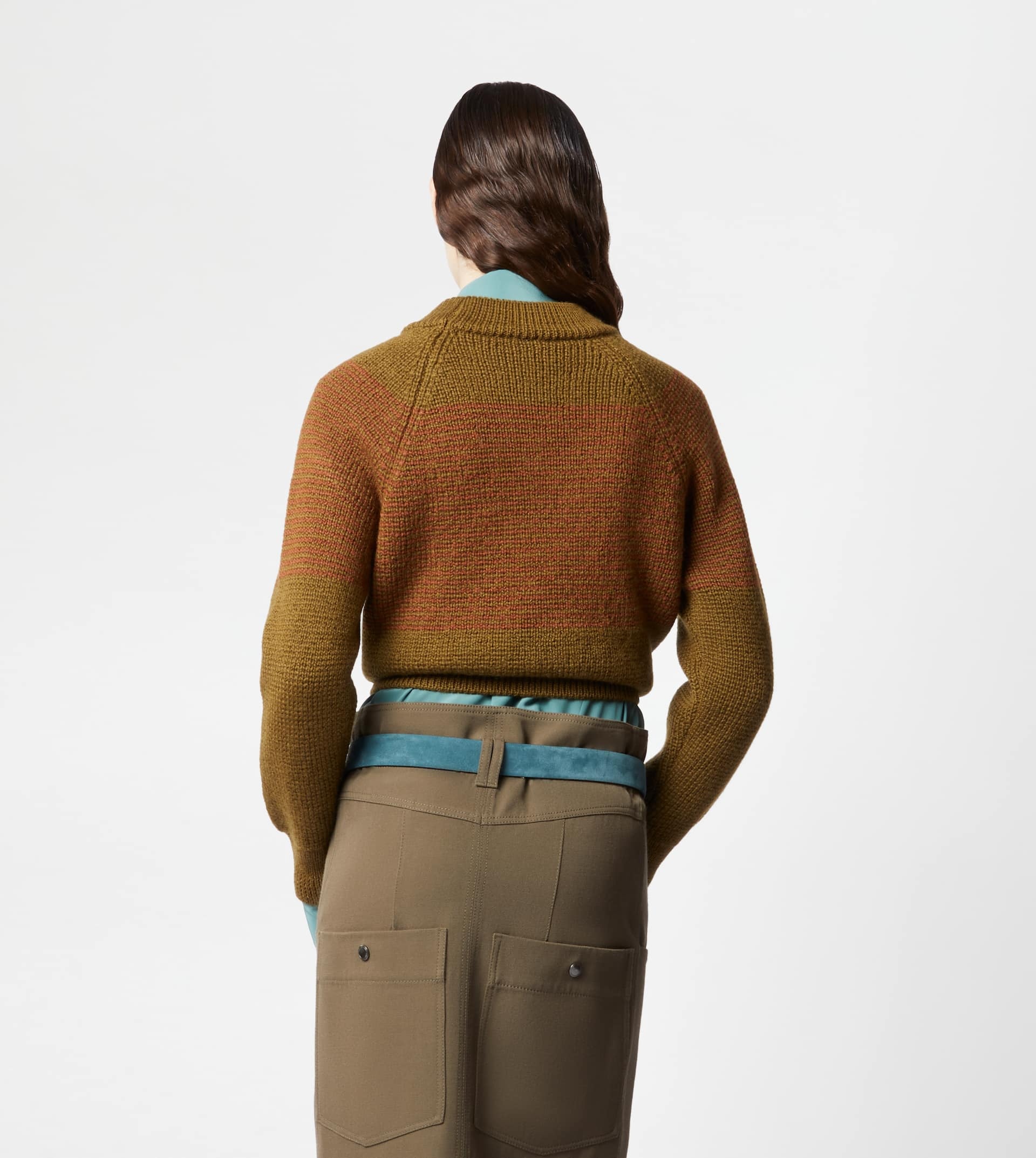 ROUND NECK JUMPER - GREEN, BROWN - 3
