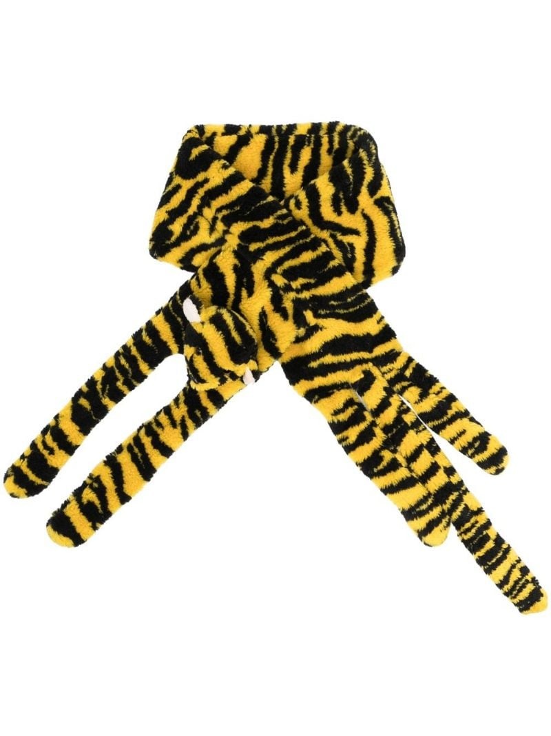 faux-fur tiger scarf - 1