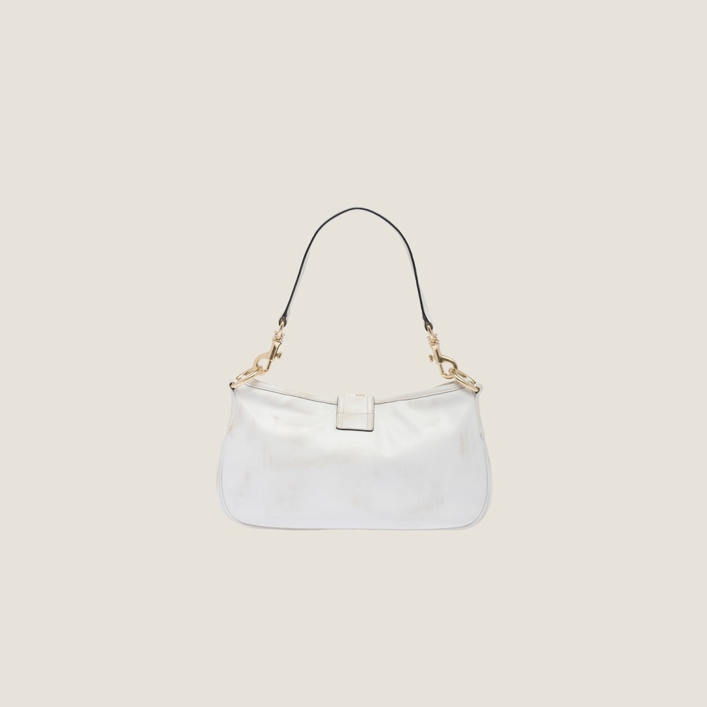 Miu buy Miu White Pebbled Leather Bucket bag with Snap Hook