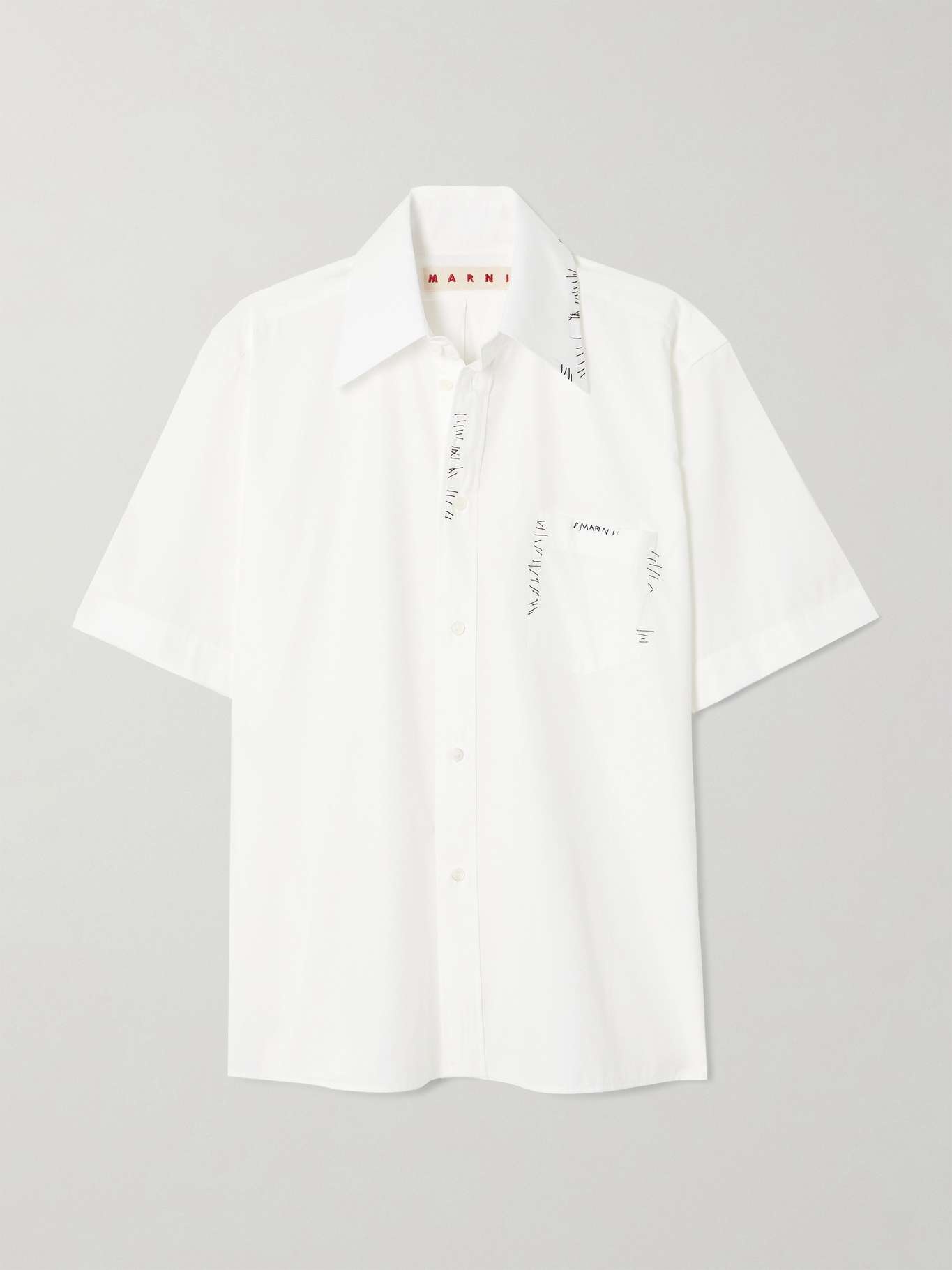 Embroidered cotton-poplin shirt - 1