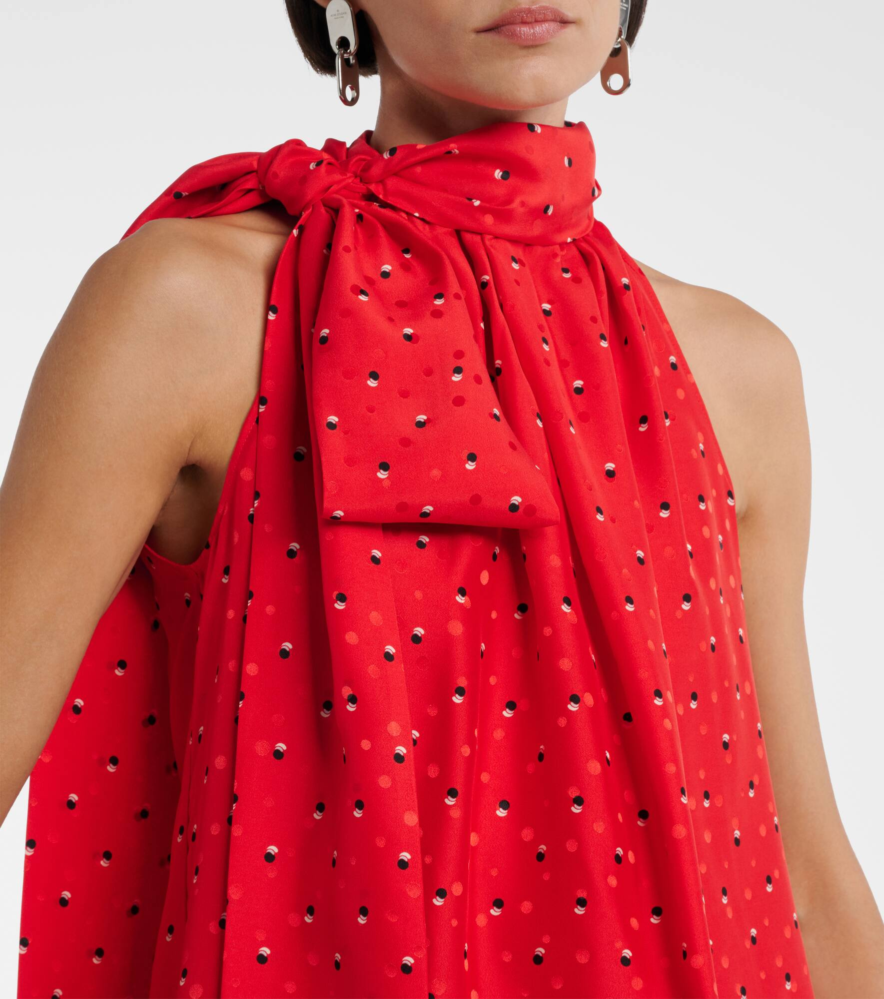 Sombana printed asymmetric silk top - 4