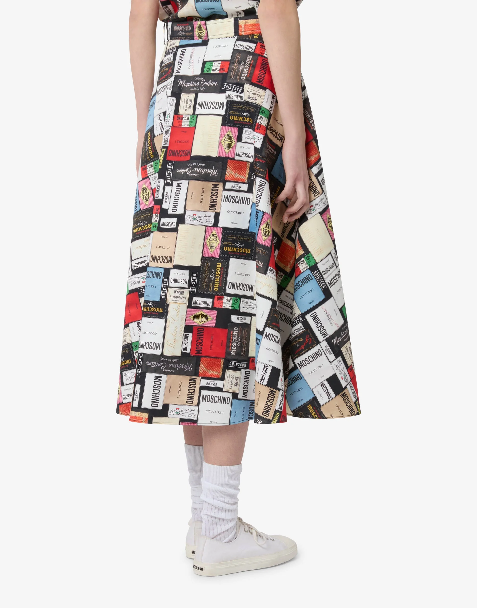 PRINTED COTTON GABARDINE SKIRT - 1